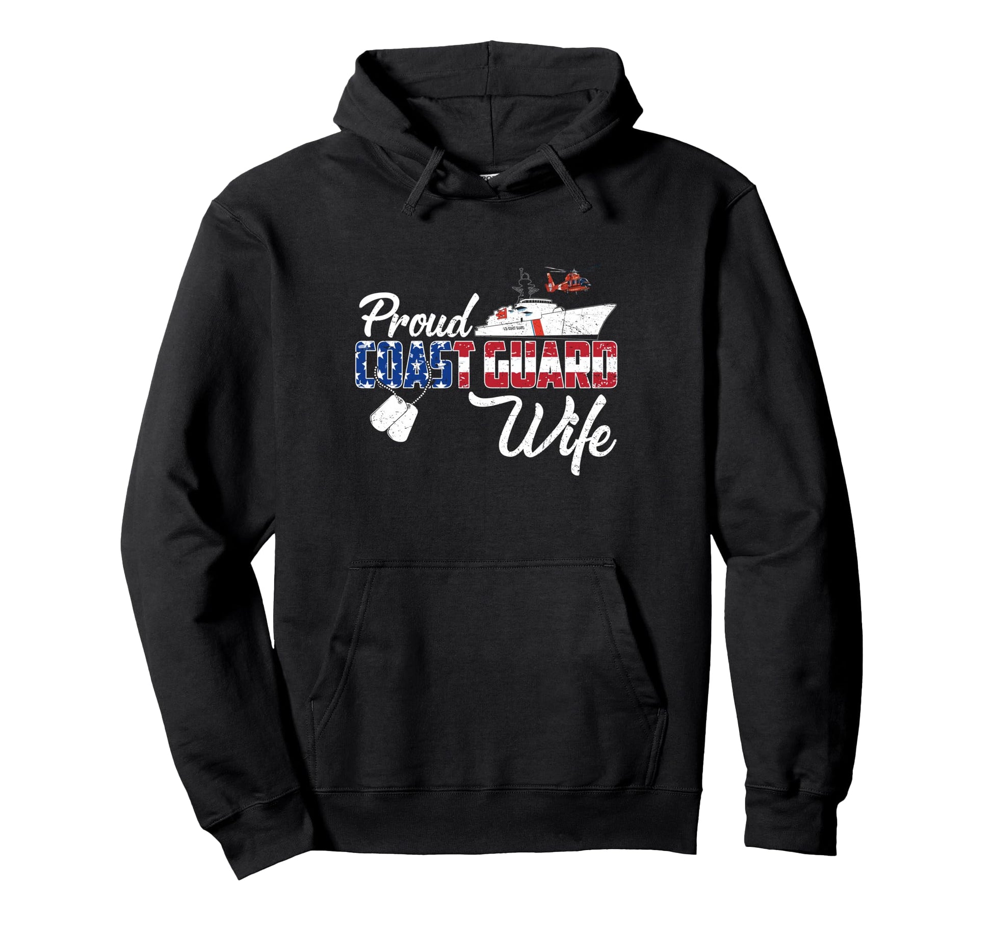 Proud Coast Guard Wife Us Veteran Hoodie - Custom Art Print for Adults - T-Shirt, Sweatshirt, Hoodie