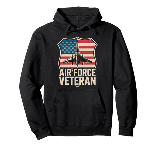Air Force Veteran Us American Flag Dad Hoodie - Novelty Apparel for Adults - T-Shirt, Sweatshirt, Hoodie