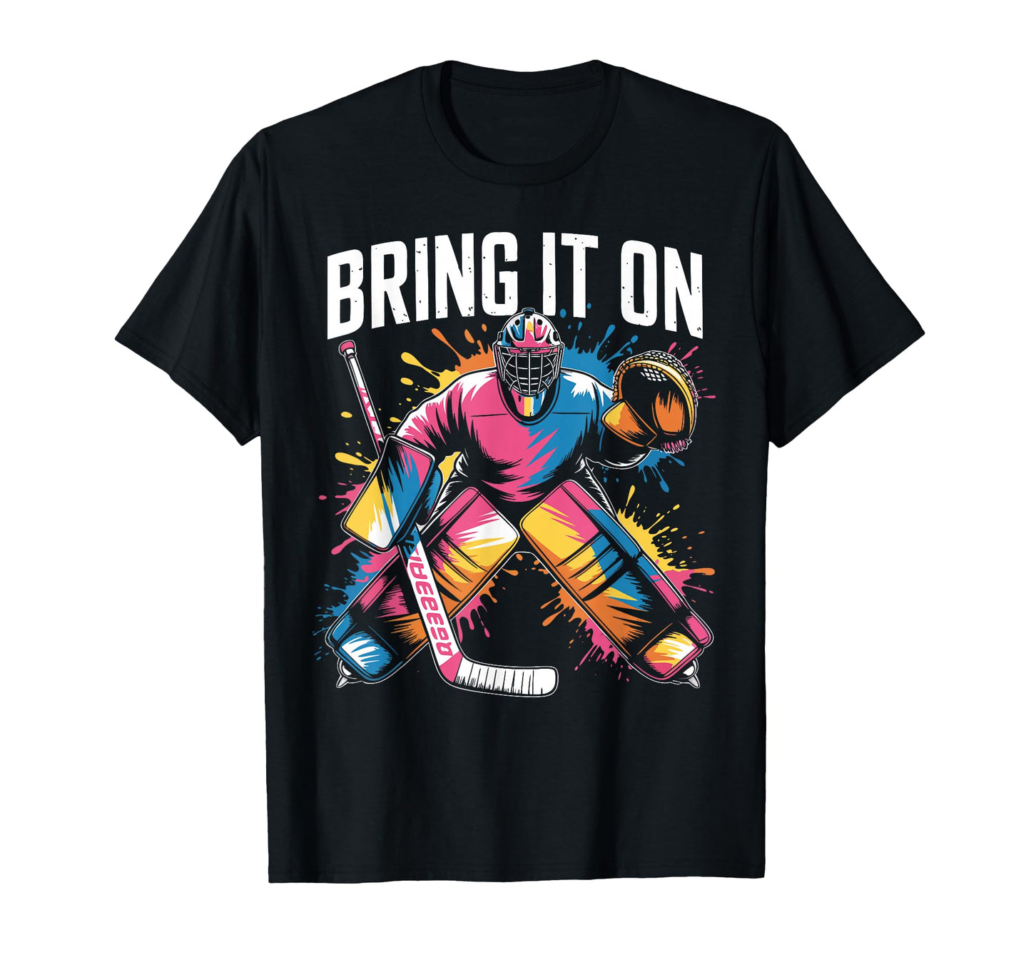 Ice Hockey Goalkeeper Artwork Hockey T-Shirt - Trendy Graphic for Adults - T-Shirt, Sweatshirt, Hoodie