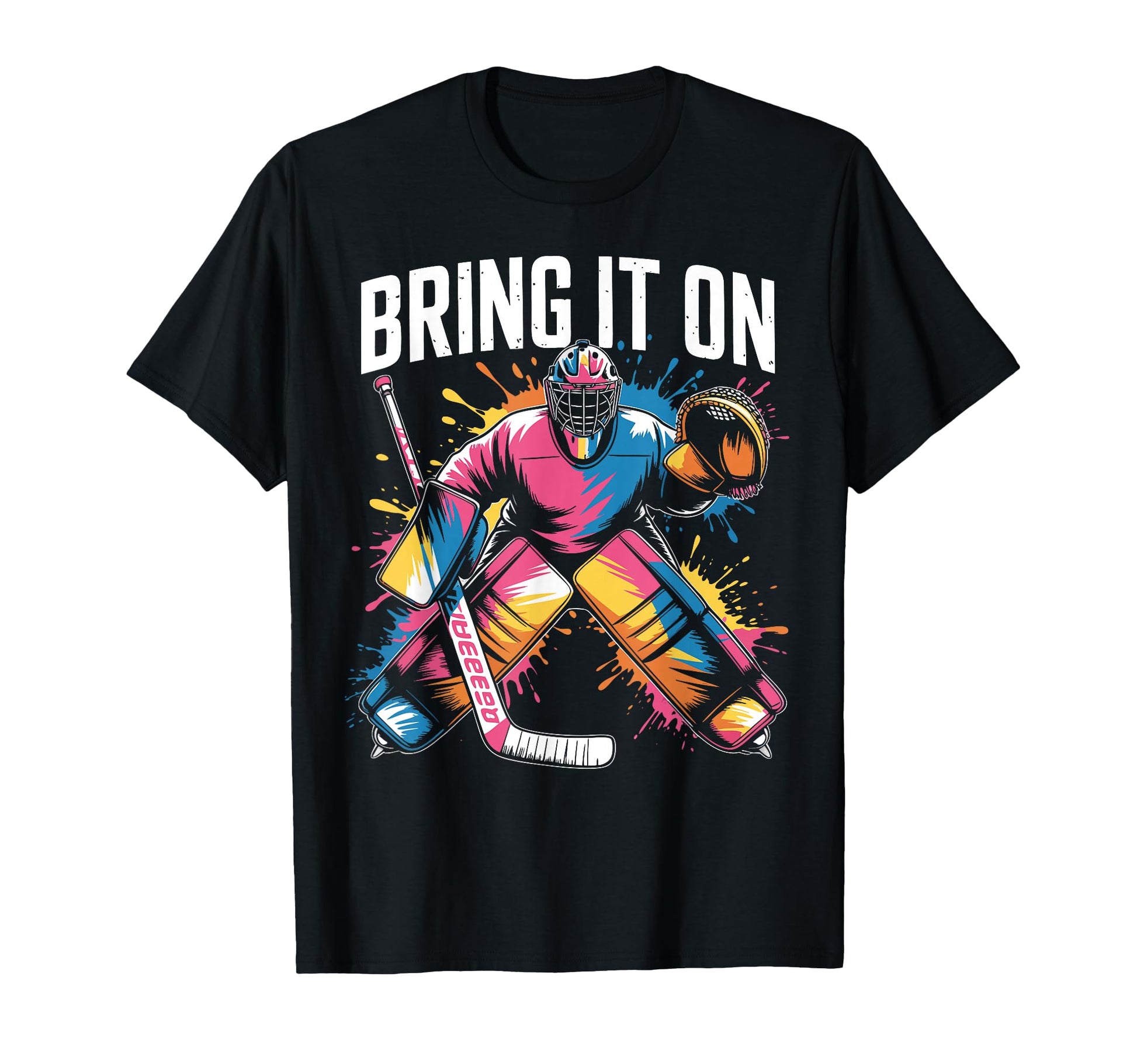 Ice Hockey Goalkeeper Artwork Hockey T-Shirt - Trendy Graphic for Adults - T-Shirt, Sweatshirt, Hoodie