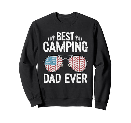 Best Camping Dad Ever American Flag Sweatshirt - Custom Art Print Unisex - T-Shirt, Sweatshirt, Hoodie