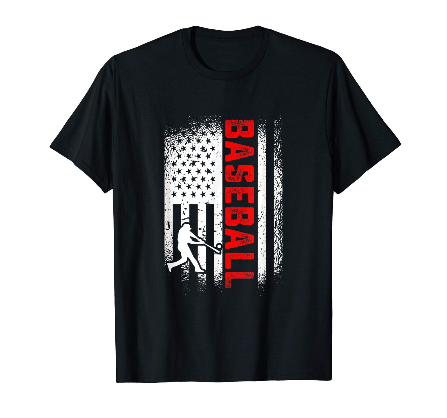 Baseball American Flag Baseball T-Shirt - Fun Novelty Design Men Women - T-Shirt, Sweatshirt, Hoodie