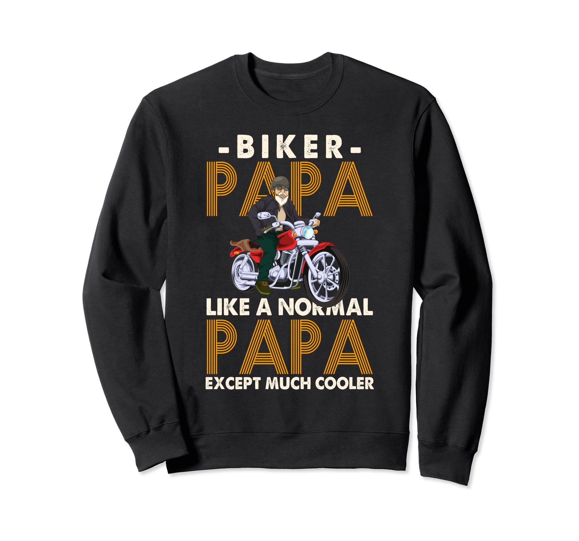 Biker Papa Motorcycle Biking Dad Sweatshirt - Minimalist Print Unisex - T-Shirt, Sweatshirt, Hoodie