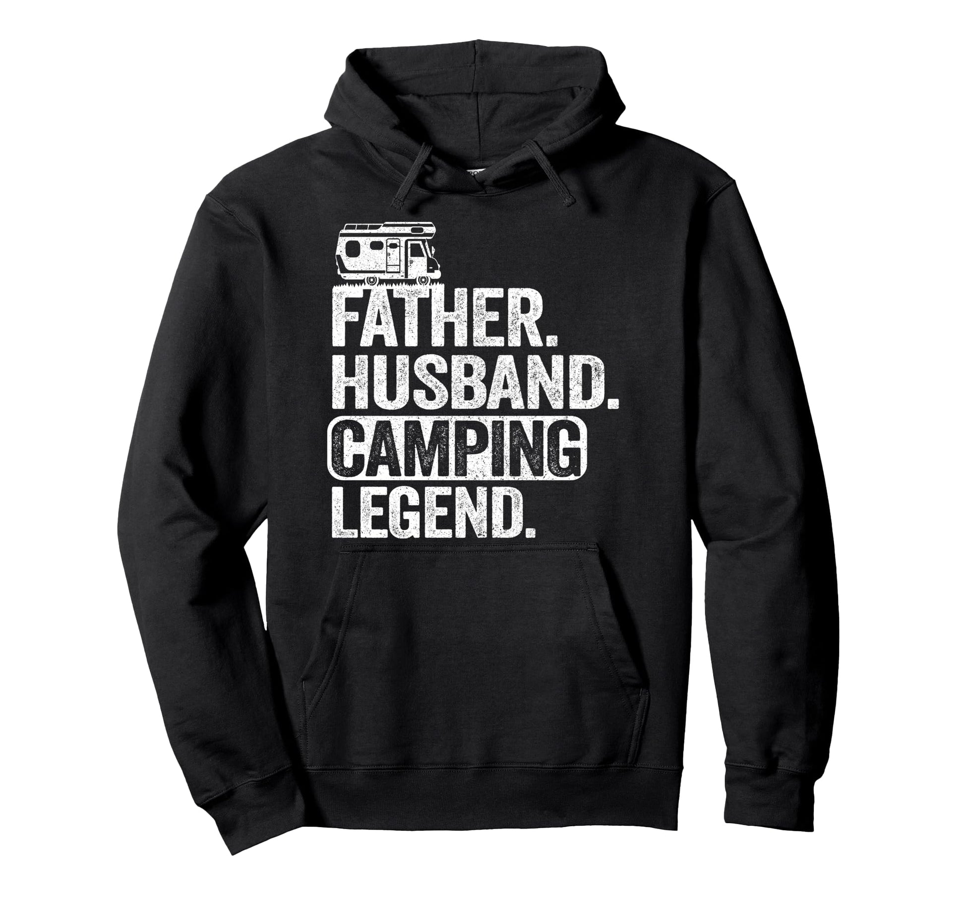 Father Husband Camping Legend Oudoor Hoodie - Fun Novelty Design Men Women - T-Shirt, Sweatshirt, Hoodie