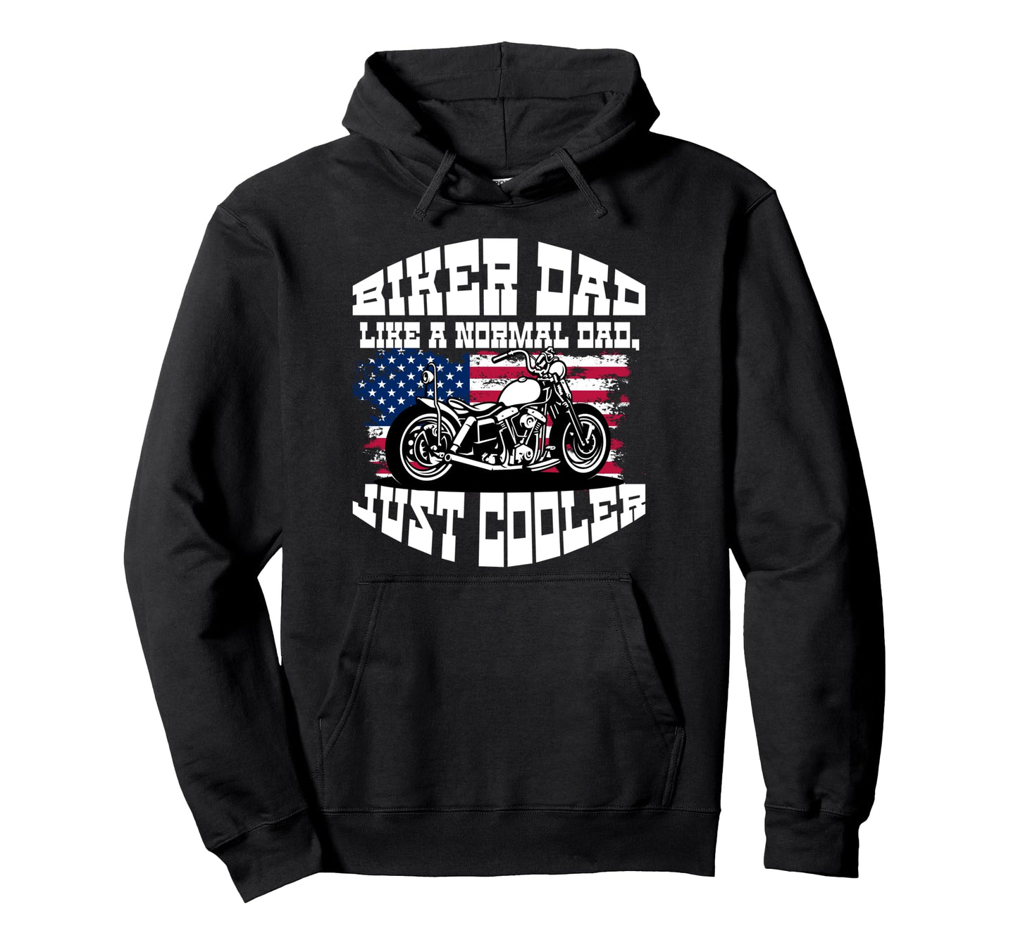Biker Dad American Us Flag Motorcycle Hoodie - Graphic Print for Adults - T-Shirt, Sweatshirt, Hoodie