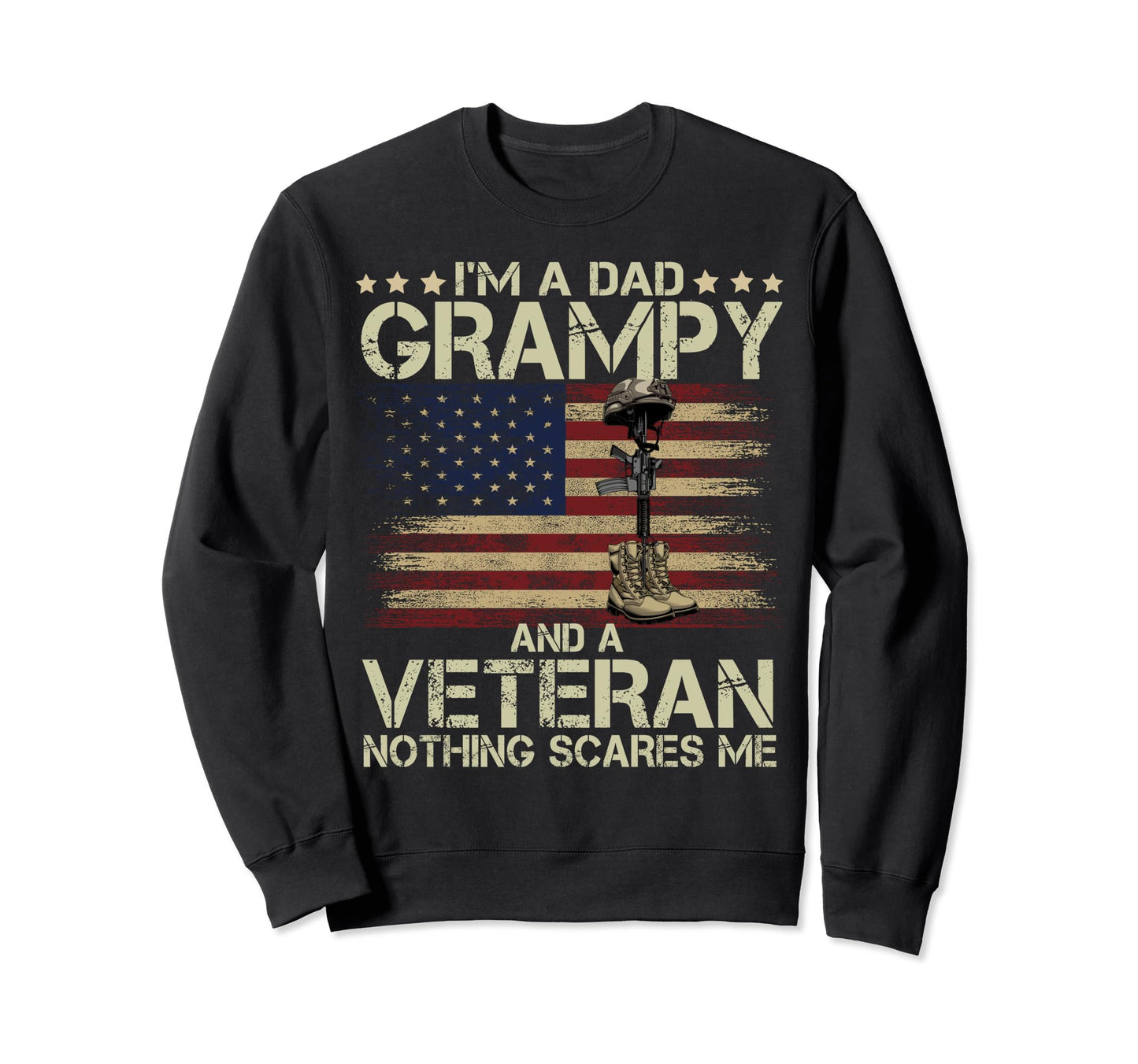 Dad Grampy Veteran American Sweatshirt - Fun Novelty Design for Adults - T-Shirt, Sweatshirt, Hoodie