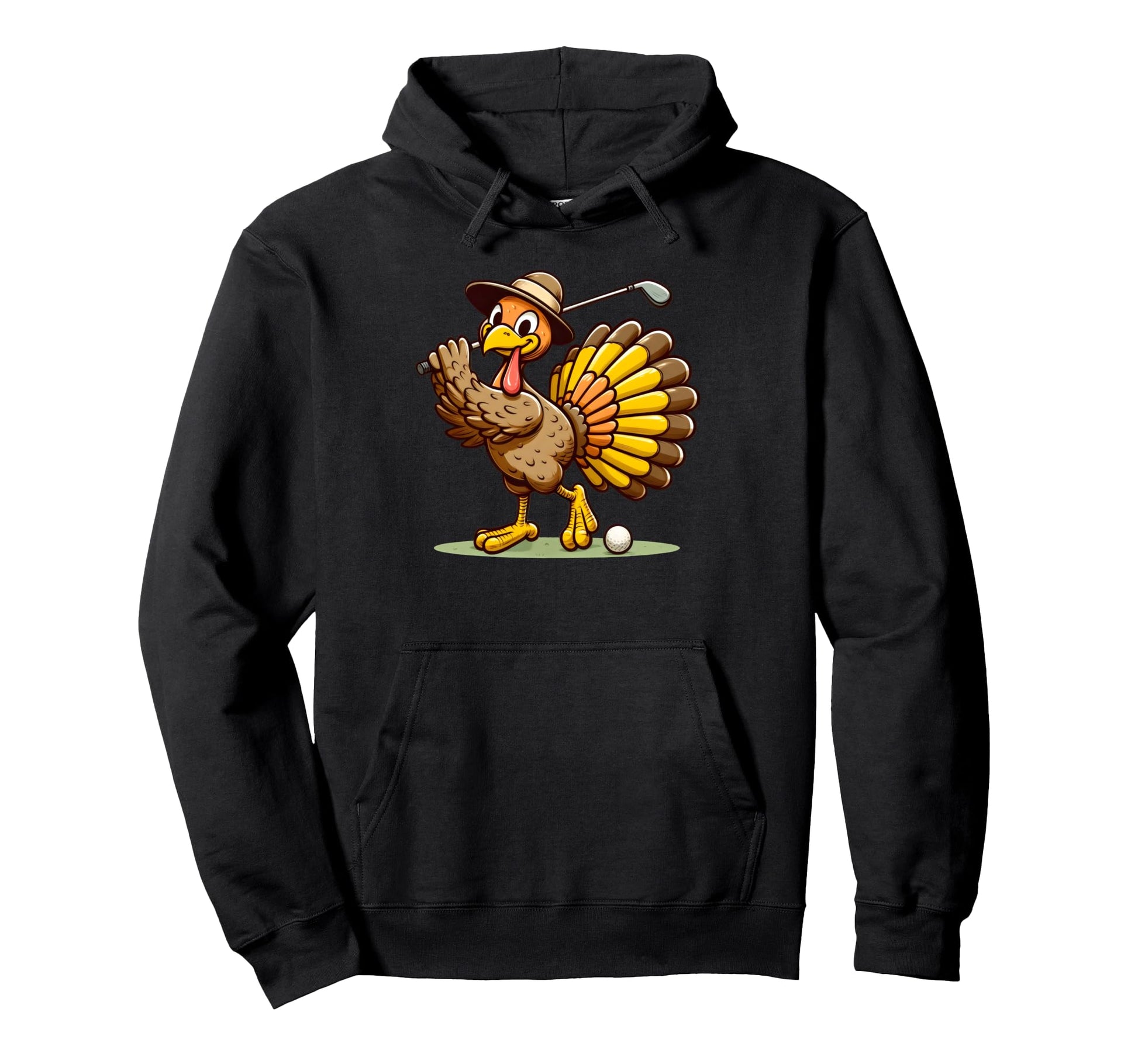 Turkey Golf Thanksgiving Golfer Turkey Hoodie - Unique Graphic Unisex - T-Shirt, Sweatshirt, Hoodie