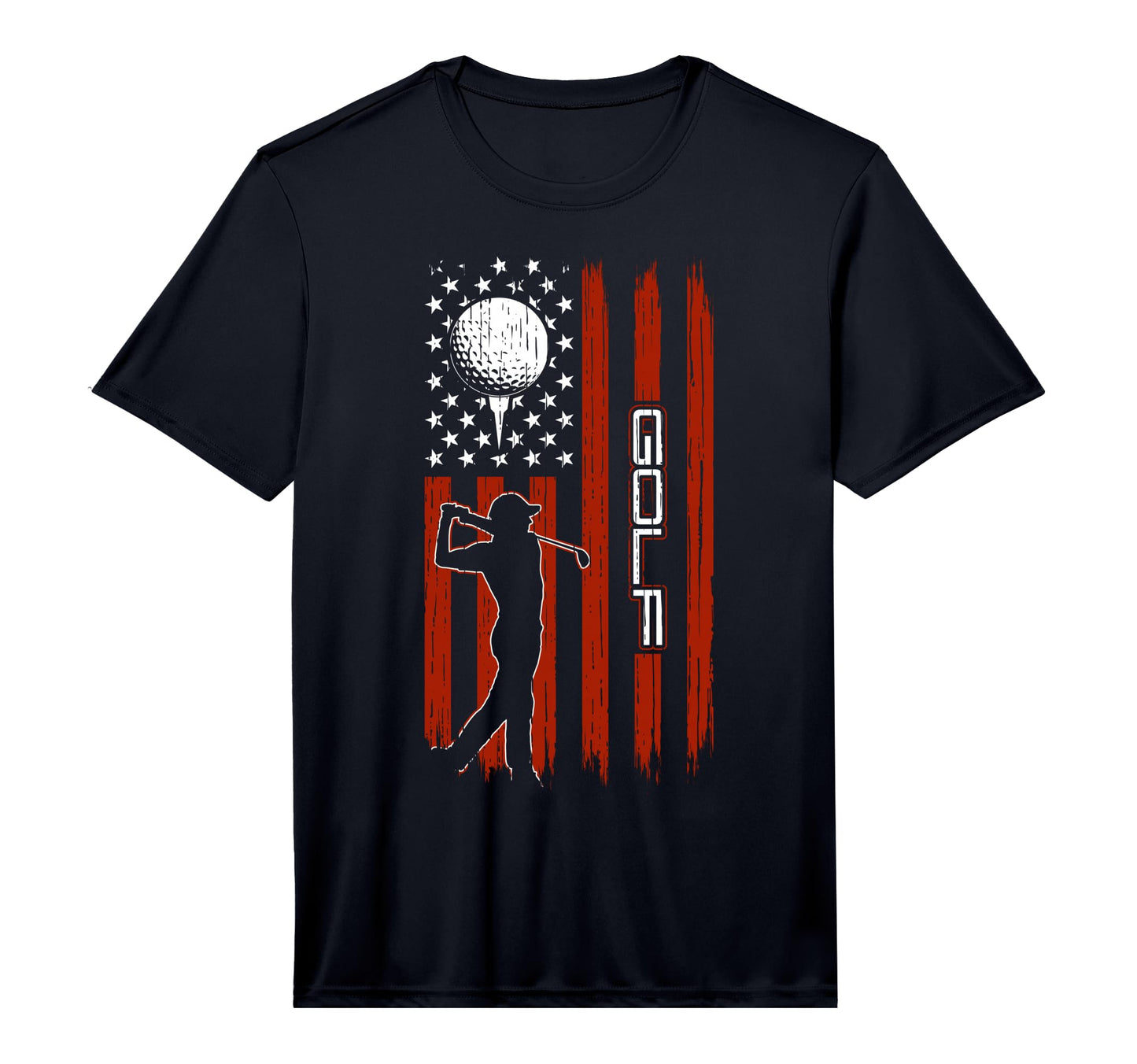 Golfer Usa Flag Golf Player Dad T-Shirt - Fun Novelty Design for Adults - T-Shirt, Sweatshirt, Hoodie