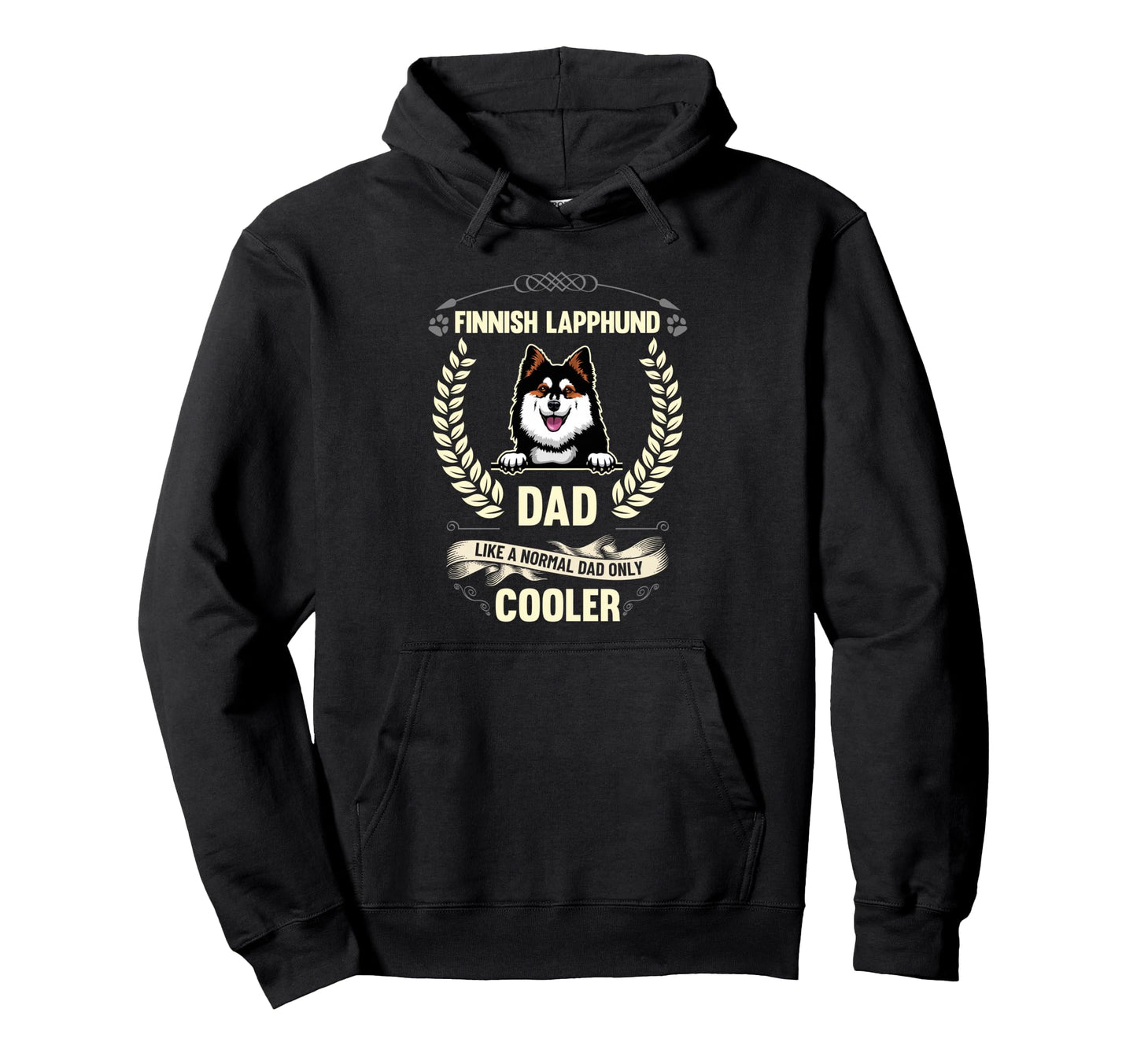 Finnish Lapphund Dad Like Normal Dad Hoodie - Custom Art Print for Adults - T-Shirt, Sweatshirt, Hoodie