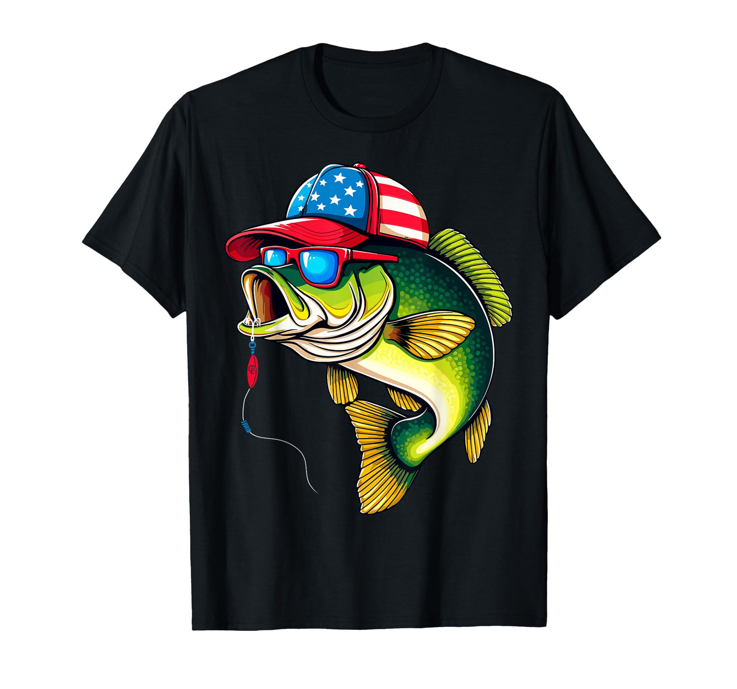 Sunglasses Bass Fishing Dad Fish Fan T-Shirt - Minimalist Print Unisex - T-Shirt, Sweatshirt, Hoodie