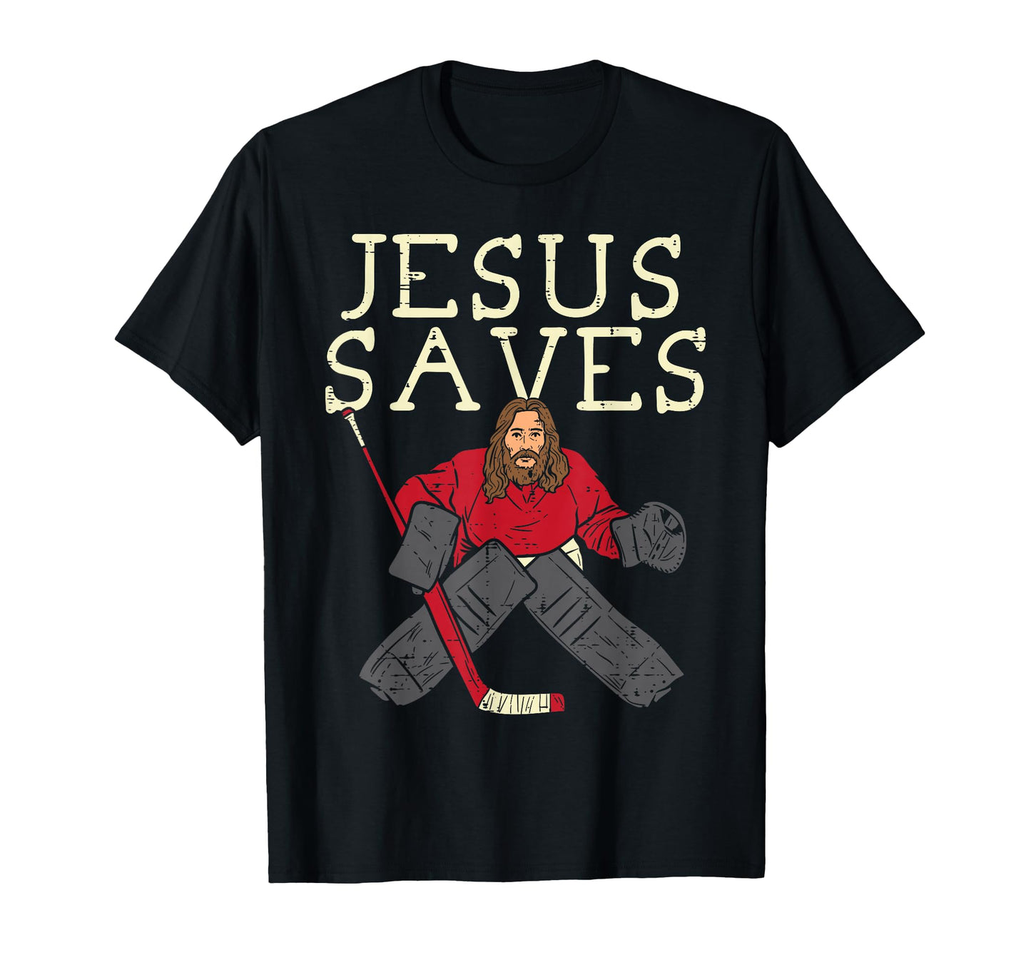 Jesus Save Ice Hockey Goalie Religious T-Shirt - Trendy Graphic Men Women - T-Shirt, Sweatshirt, Hoodie