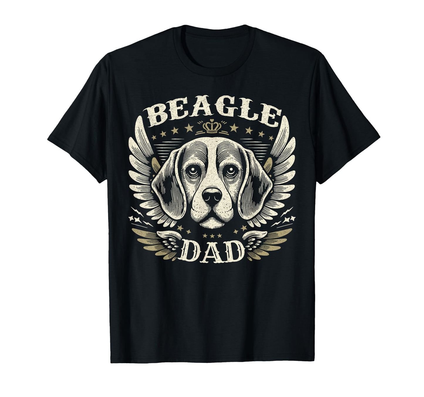 Beagle Dad Biker Wings Motorcycle Lover T-Shirt - Unique Graphic Men Women - T-Shirt, Sweatshirt, Hoodie