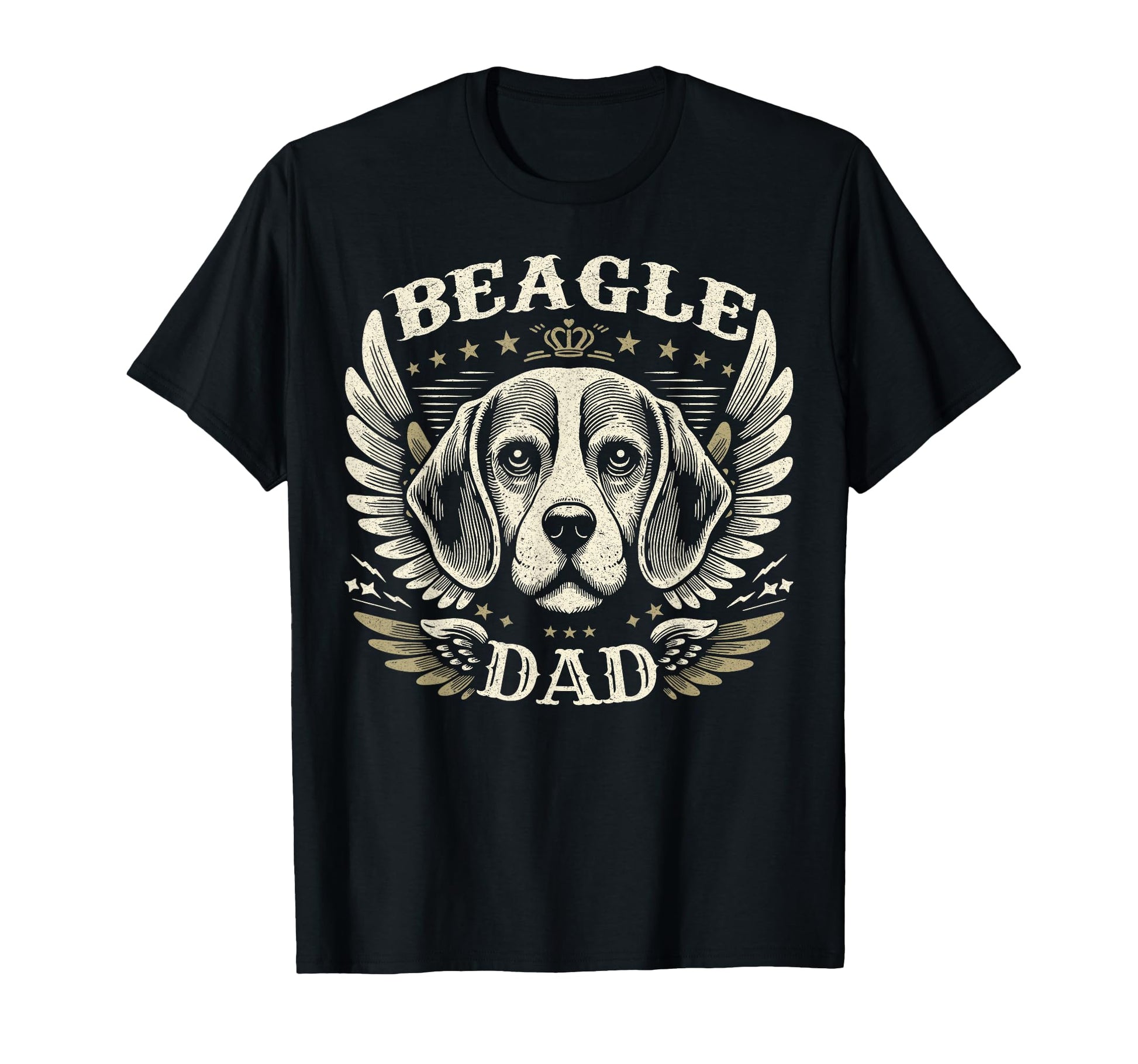 Beagle Dad Biker Wings Motorcycle Lover T-Shirt - Unique Graphic Men Women - T-Shirt, Sweatshirt, Hoodie