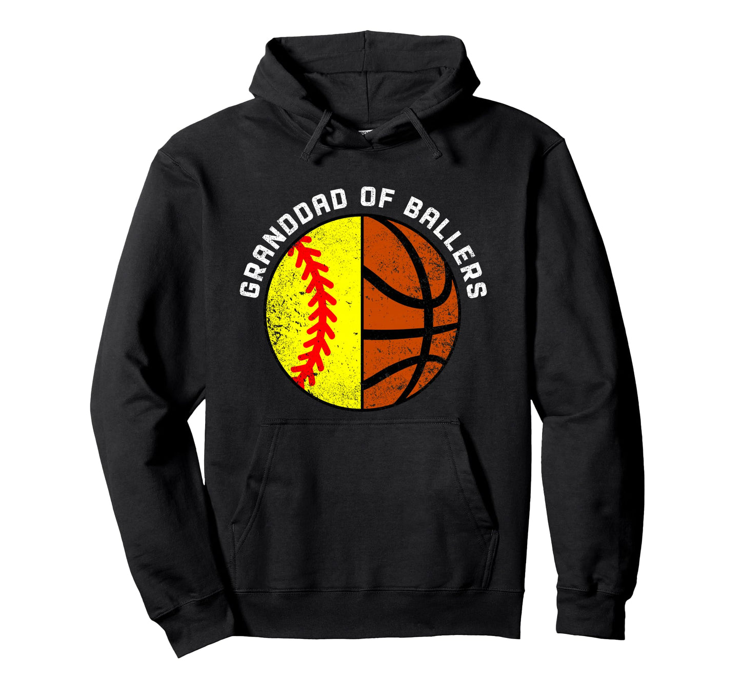 Granddad Ballers Funny Softball Basketball Hoodie - Unique Graphic Unisex - T-Shirt, Sweatshirt, Hoodie