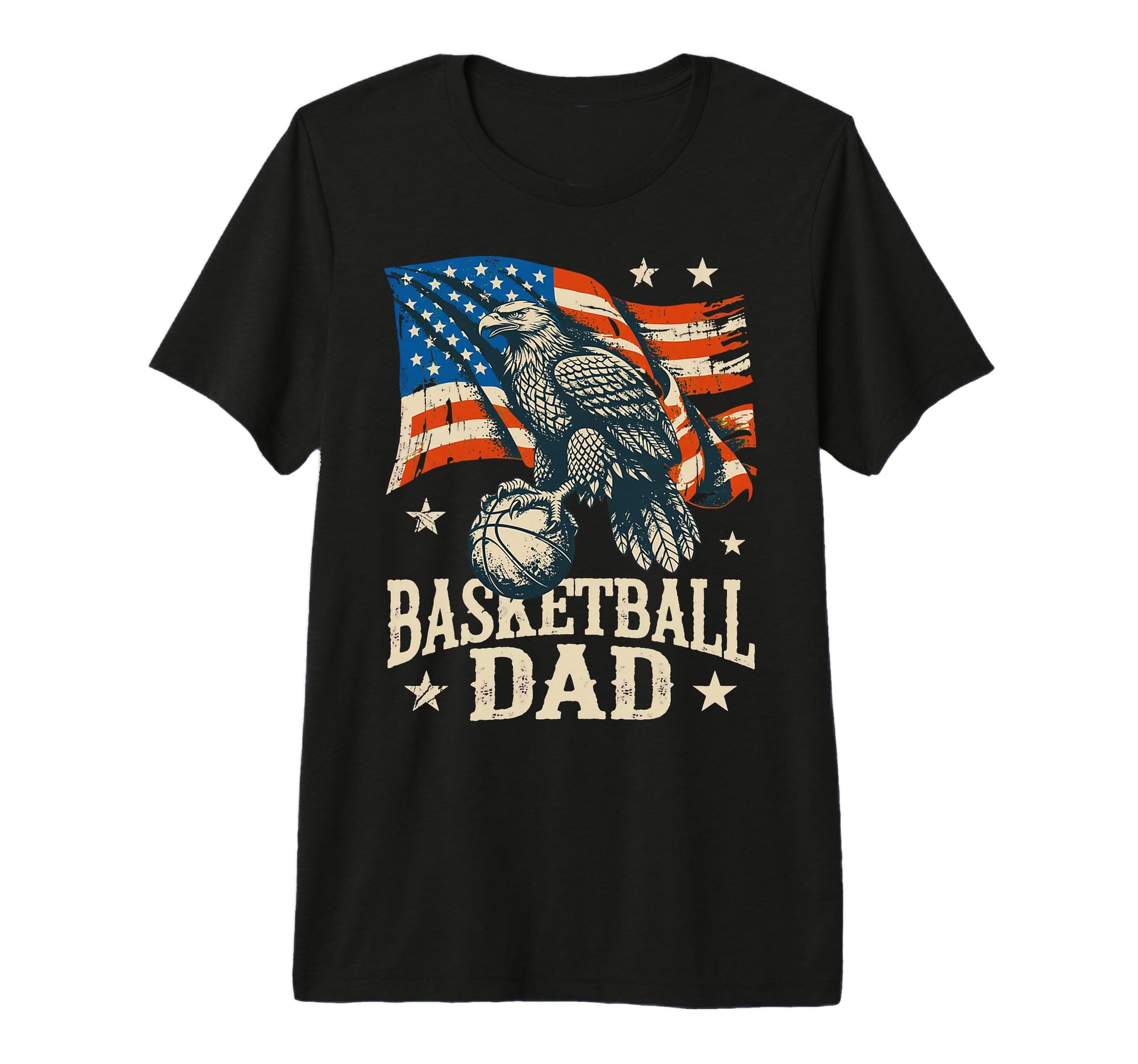 Basketball American Flag T-Shirt - Casual Everyday Wear Men Women - T-Shirt, Sweatshirt, Hoodie