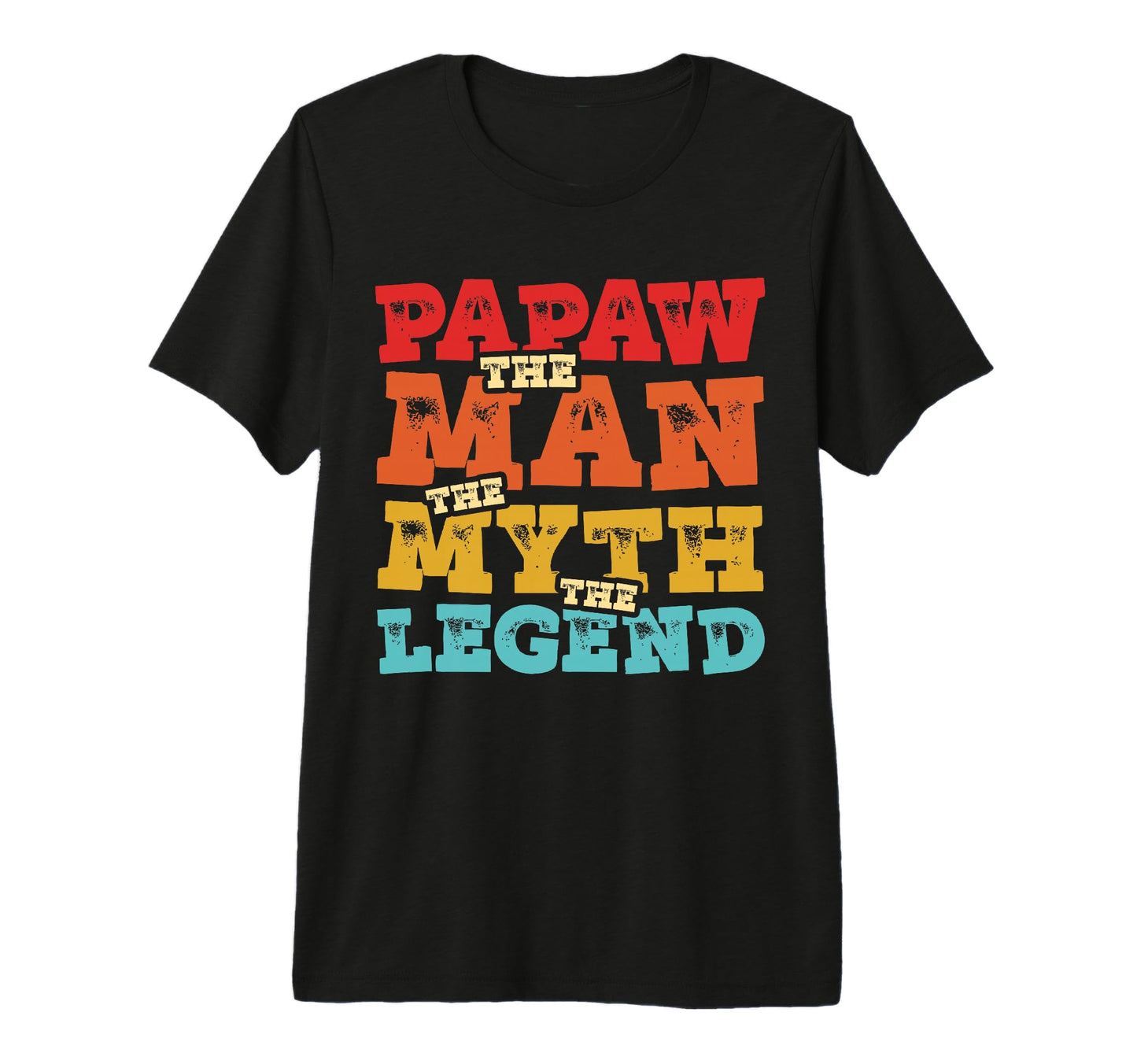 Mens Papaw Myth Legend Dad Grandpa Tri T-Shirt - Graphic Print Men Women - T-Shirt, Sweatshirt, Hoodie