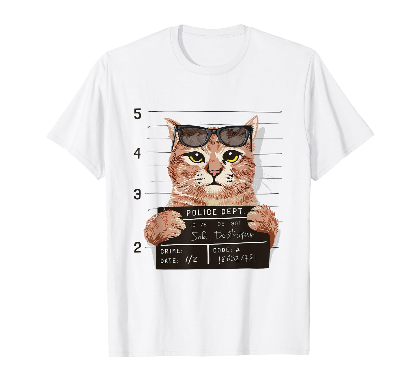 Funny Cat Sofa Destroyer Kitten Police Cat T-Shirt - Trendy Graphic Unisex - T-Shirt, Sweatshirt, Hoodie