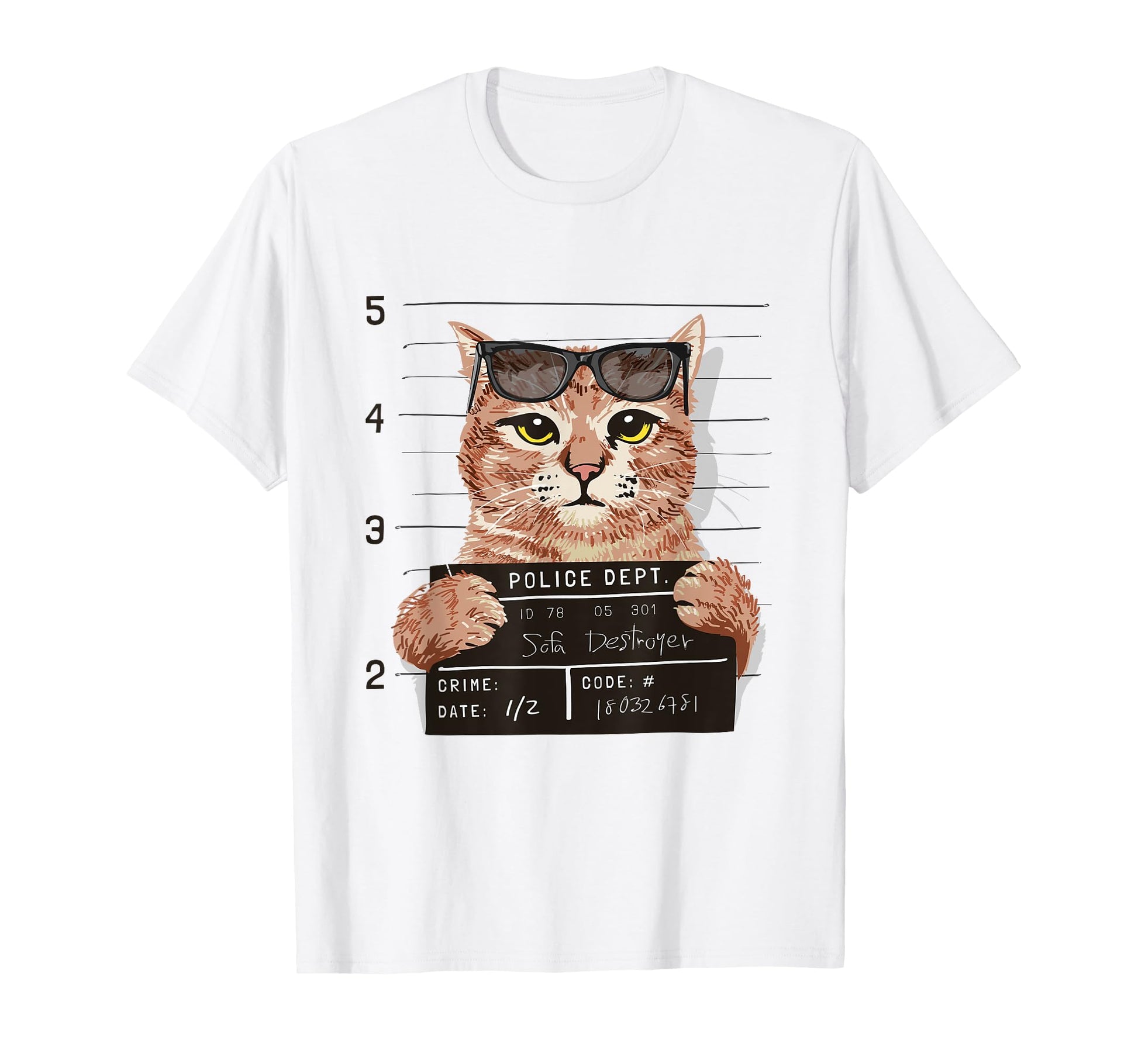 Funny Cat Sofa Destroyer Kitten Police Cat T-Shirt - Trendy Graphic Unisex - T-Shirt, Sweatshirt, Hoodie