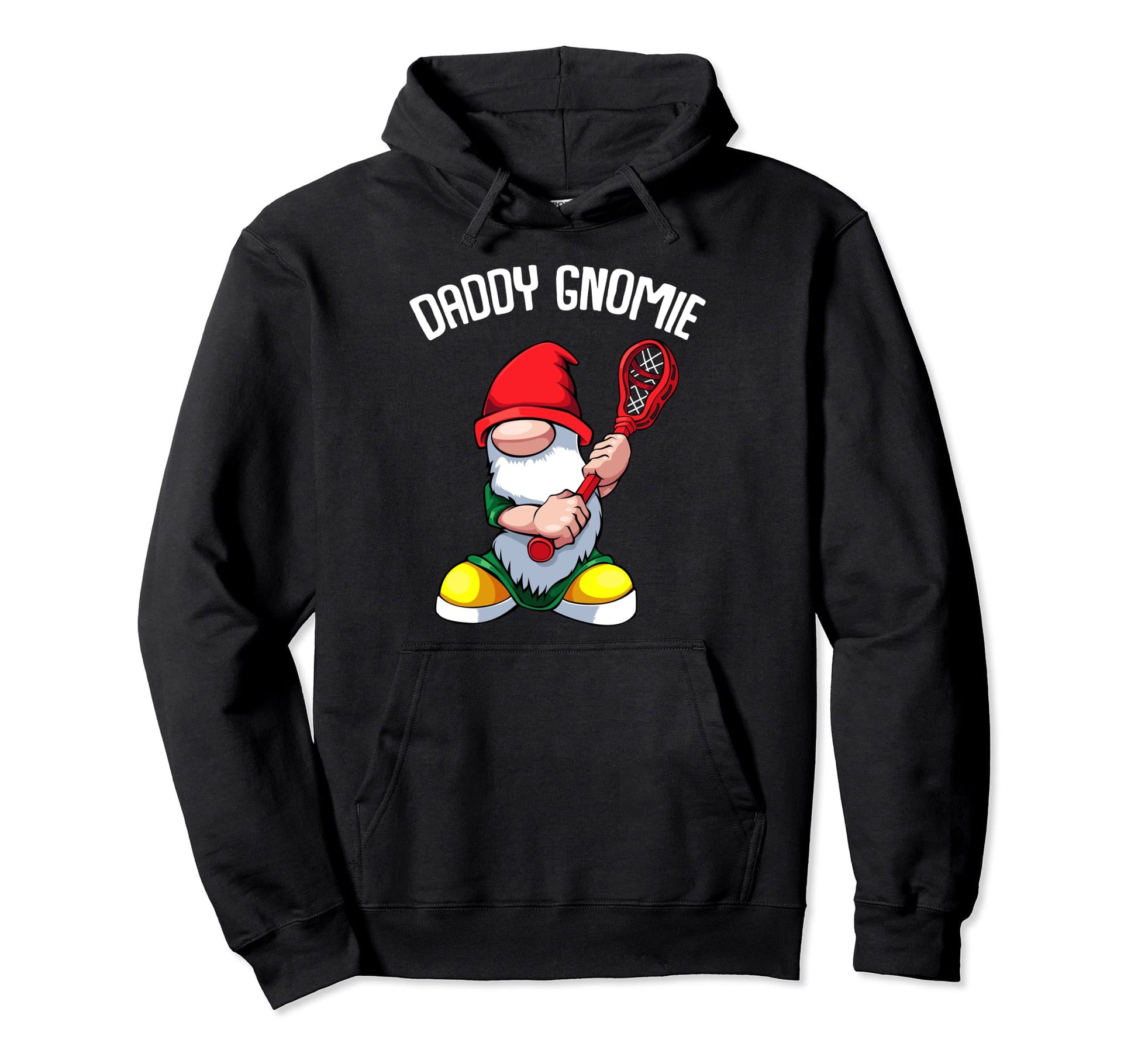 Daddy Gnome Fathers Day Lacrosse Lax Hoodie - Custom Art Print for Adults - T-Shirt, Sweatshirt, Hoodie