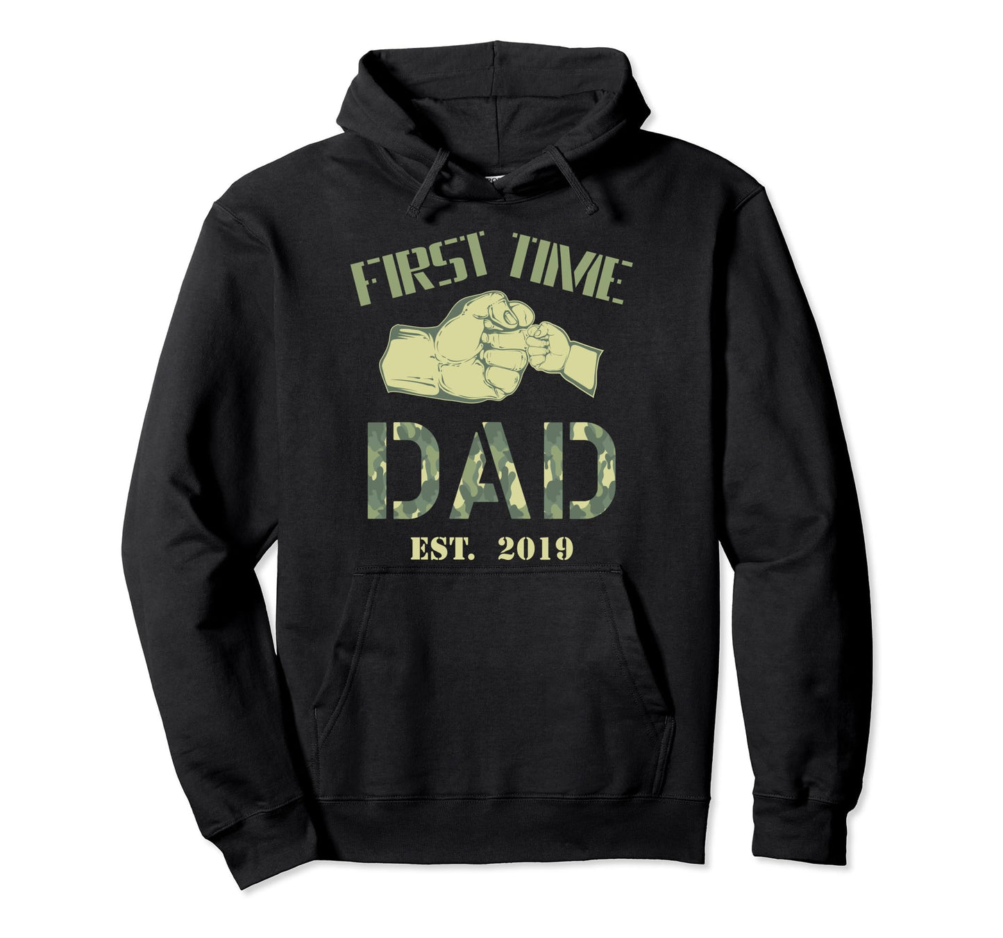 First Time Dad Est 2019 Camo Daddy To Be Hoodie - Custom Art Print Unisex - T-Shirt, Sweatshirt, Hoodie