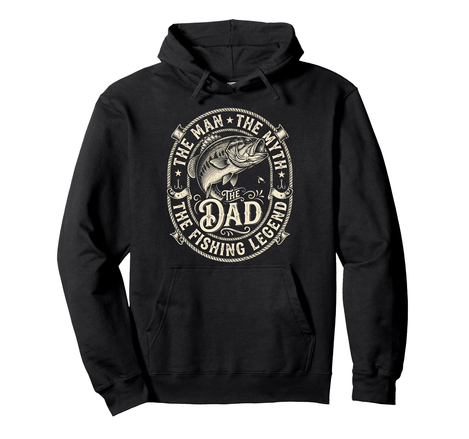 Dad Myth Fishing Legend Fathers Day Hoodie - Aesthetic Graphic Men Women - T-Shirt, Sweatshirt, Hoodie