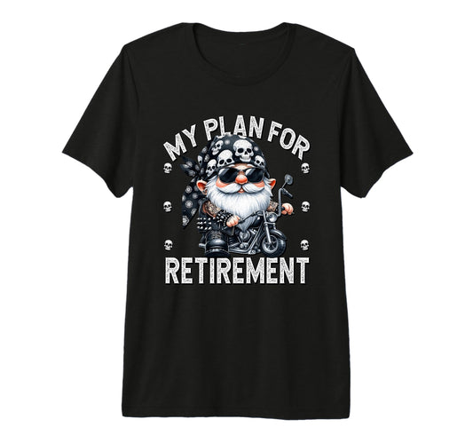 Biker Retirement Gnome Motorcycle T-Shirt - Minimalist Print Men Women - T-Shirt, Sweatshirt, Hoodie