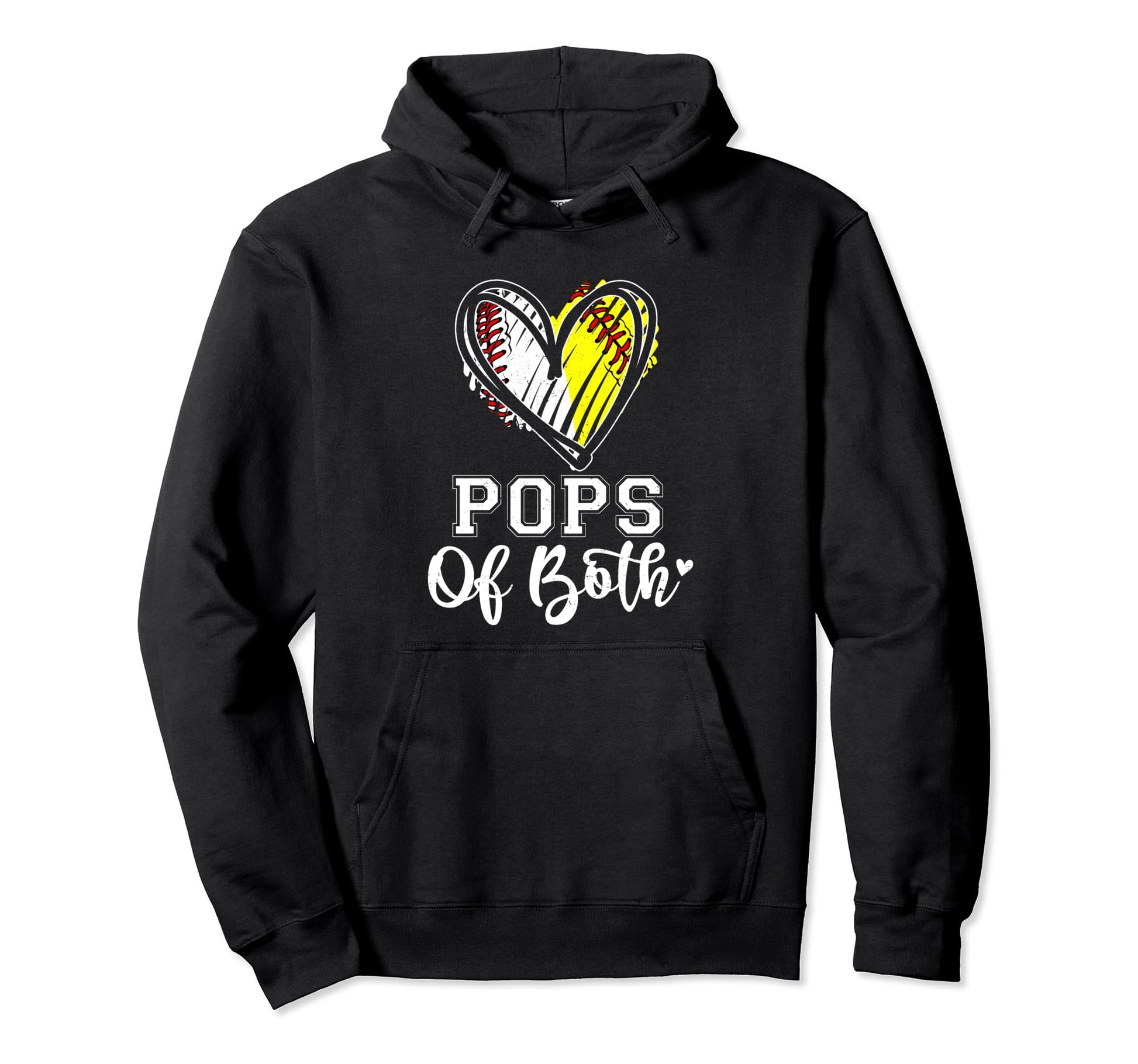 Pops Both Baseball Softball Grandpa Hoodie - Streetwear Style for Adults - T-Shirt, Sweatshirt, Hoodie