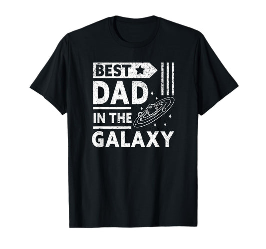 Best Dad Galaxy Happy Daddy Funny T-Shirt - Minimalist Print Unisex - T-Shirt, Sweatshirt, Hoodie