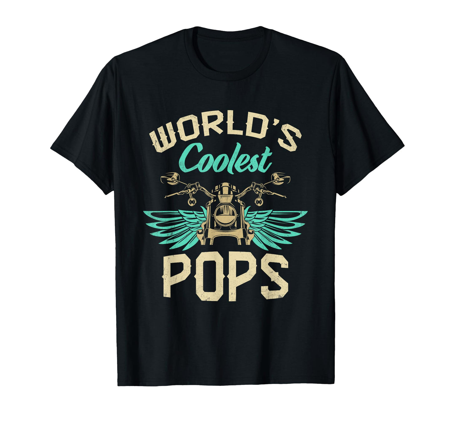Worlds Coolest Pops Motorcycle T-Shirt - Fun Novelty Design Men Women - T-Shirt, Sweatshirt, Hoodie