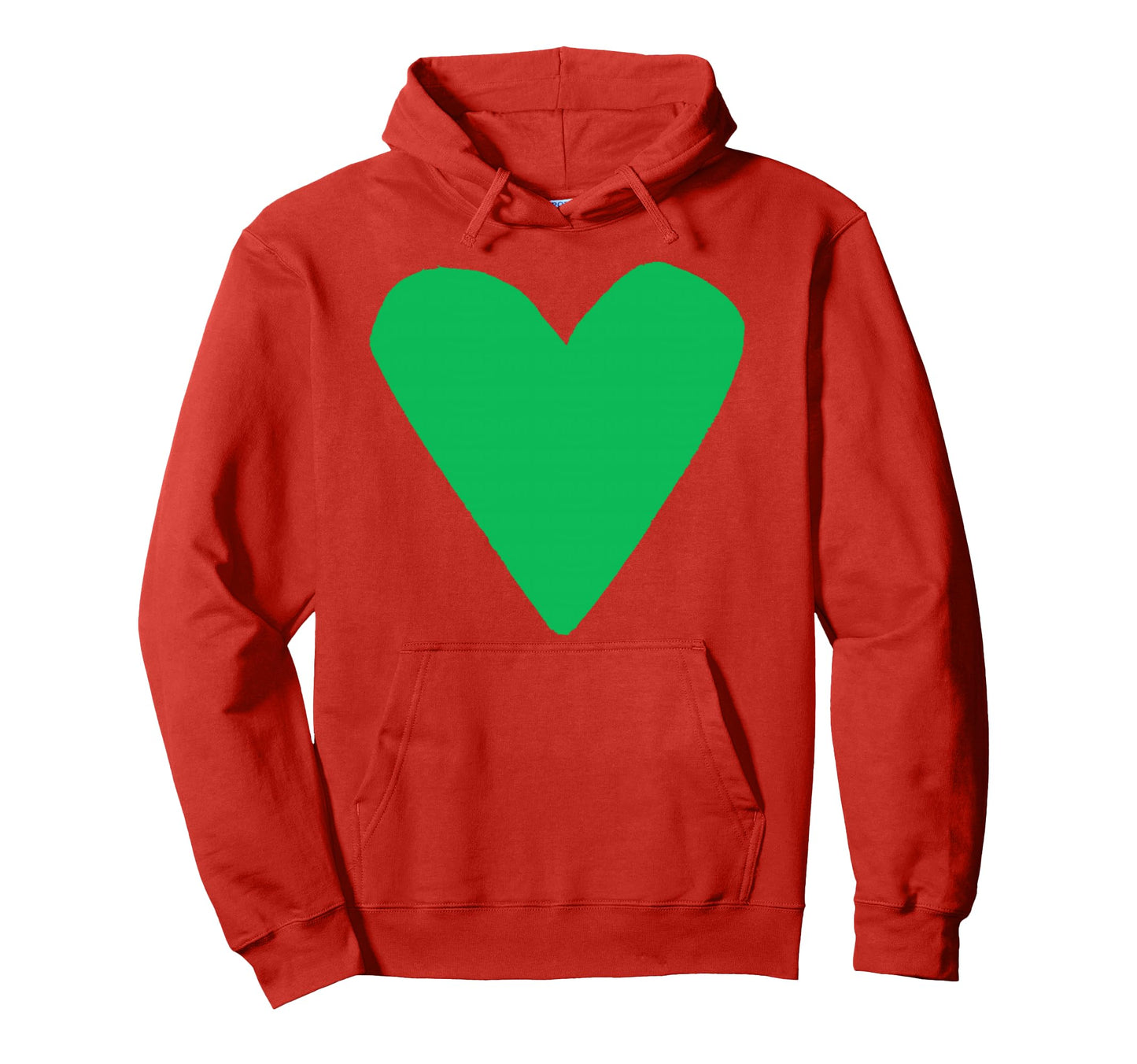 Green Heart Red Hoodie - Aesthetic Graphic Men Women - T-Shirt, Sweatshirt, Hoodie