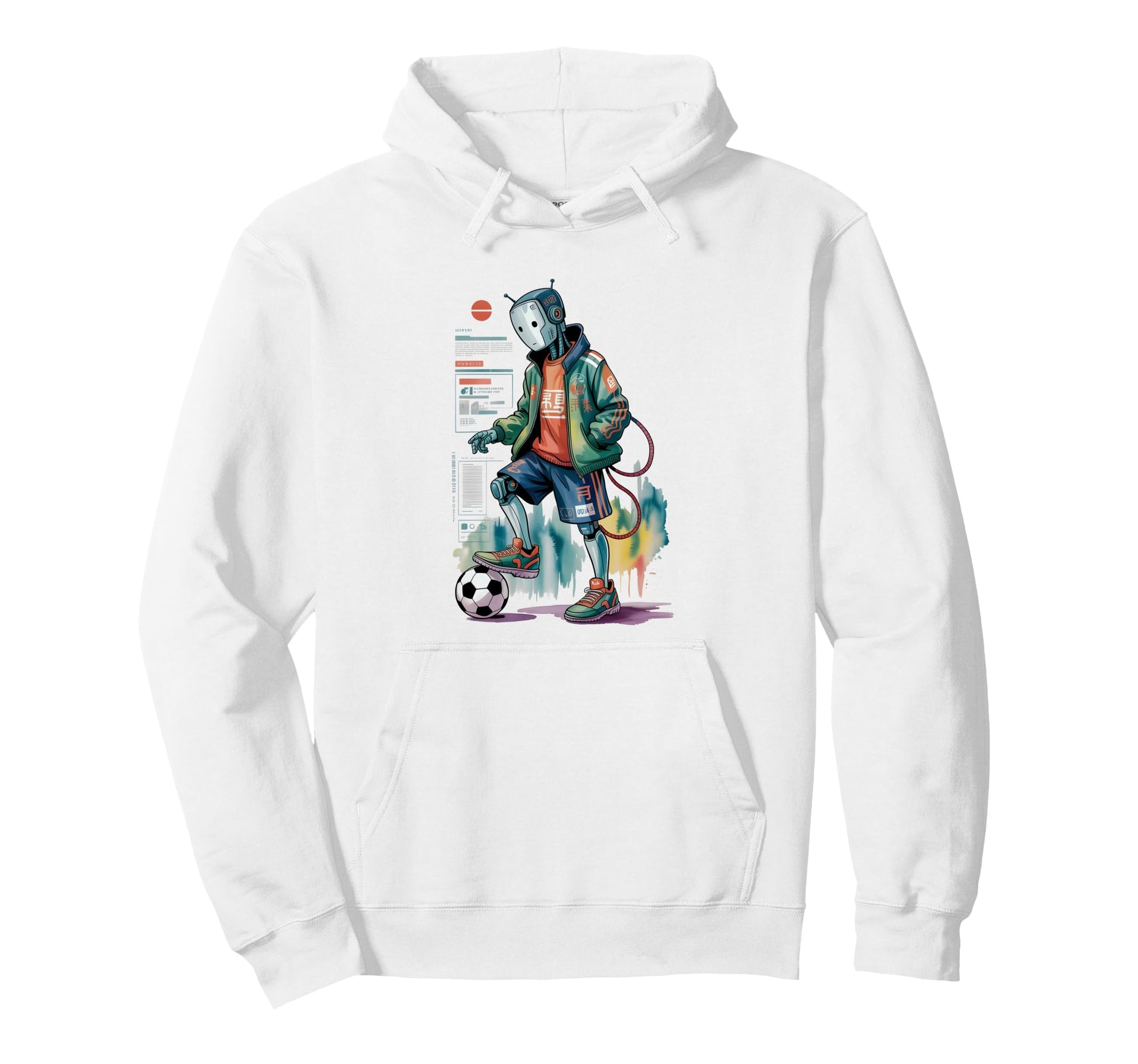 Kawaii Just Who Loves Soccer Robots Hoodie - Fun Novelty Design for Adults - T-Shirt, Sweatshirt, Hoodie
