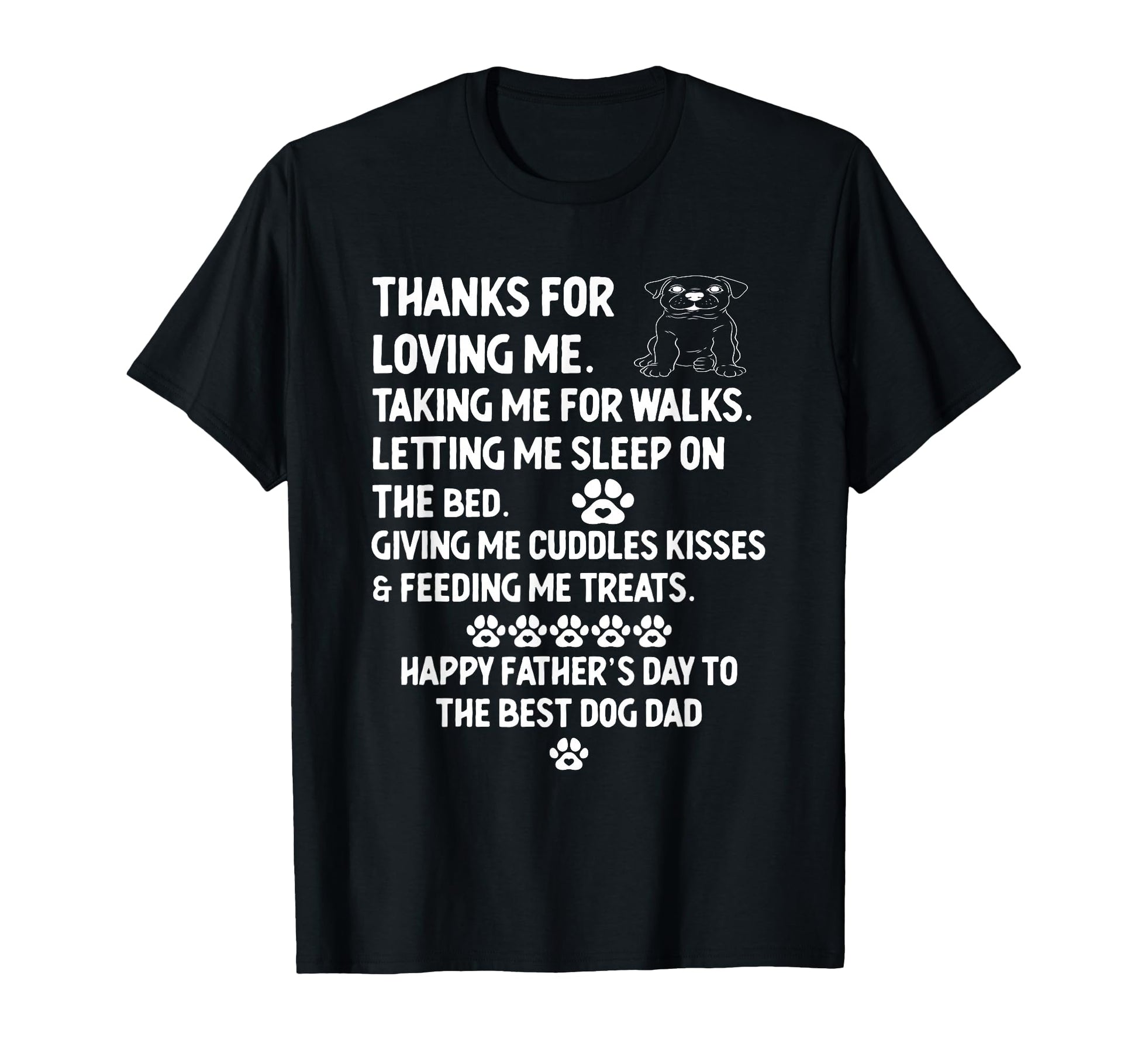 Happy Fathers Day Dog Dad From Daughter T-Shirt - Graphic Print for Adults - T-Shirt, Sweatshirt, Hoodie