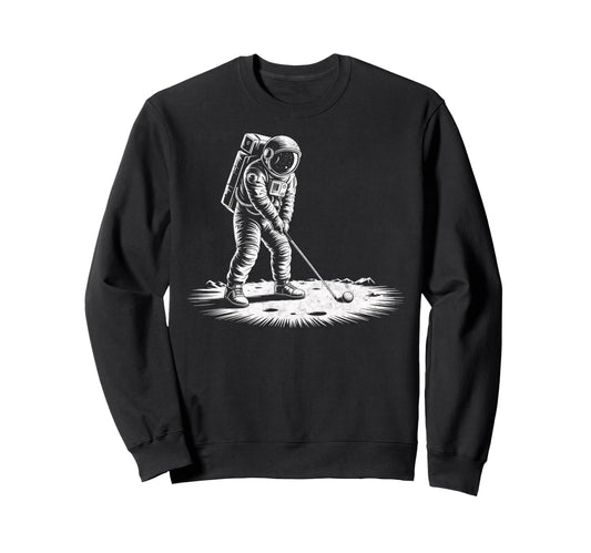 Astronaut Golf Player Golfer Sweatshirt - Aesthetic Graphic for Adults - T-Shirt, Sweatshirt, Hoodie
