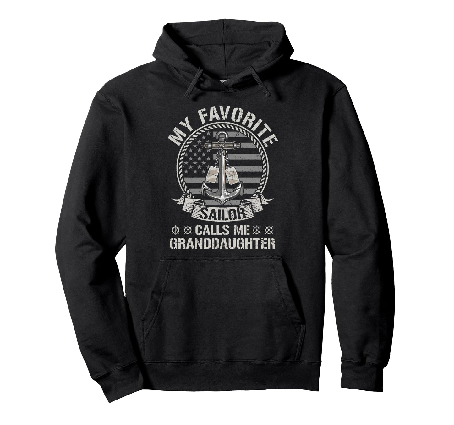 Proud Sailor Granddaughter Anchor Flag Hoodie - Unique Graphic for Adults - T-Shirt, Sweatshirt, Hoodie