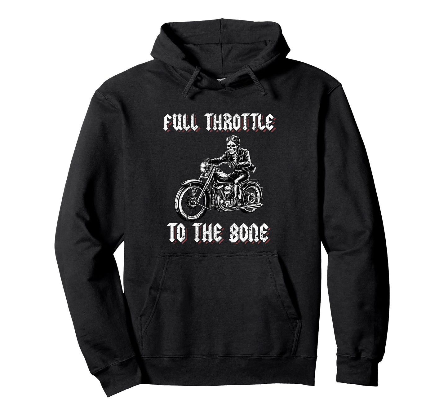 Skeleton Biker Motorcycle Dad Full Hoodie - Minimalist Print Unisex - T-Shirt, Sweatshirt, Hoodie