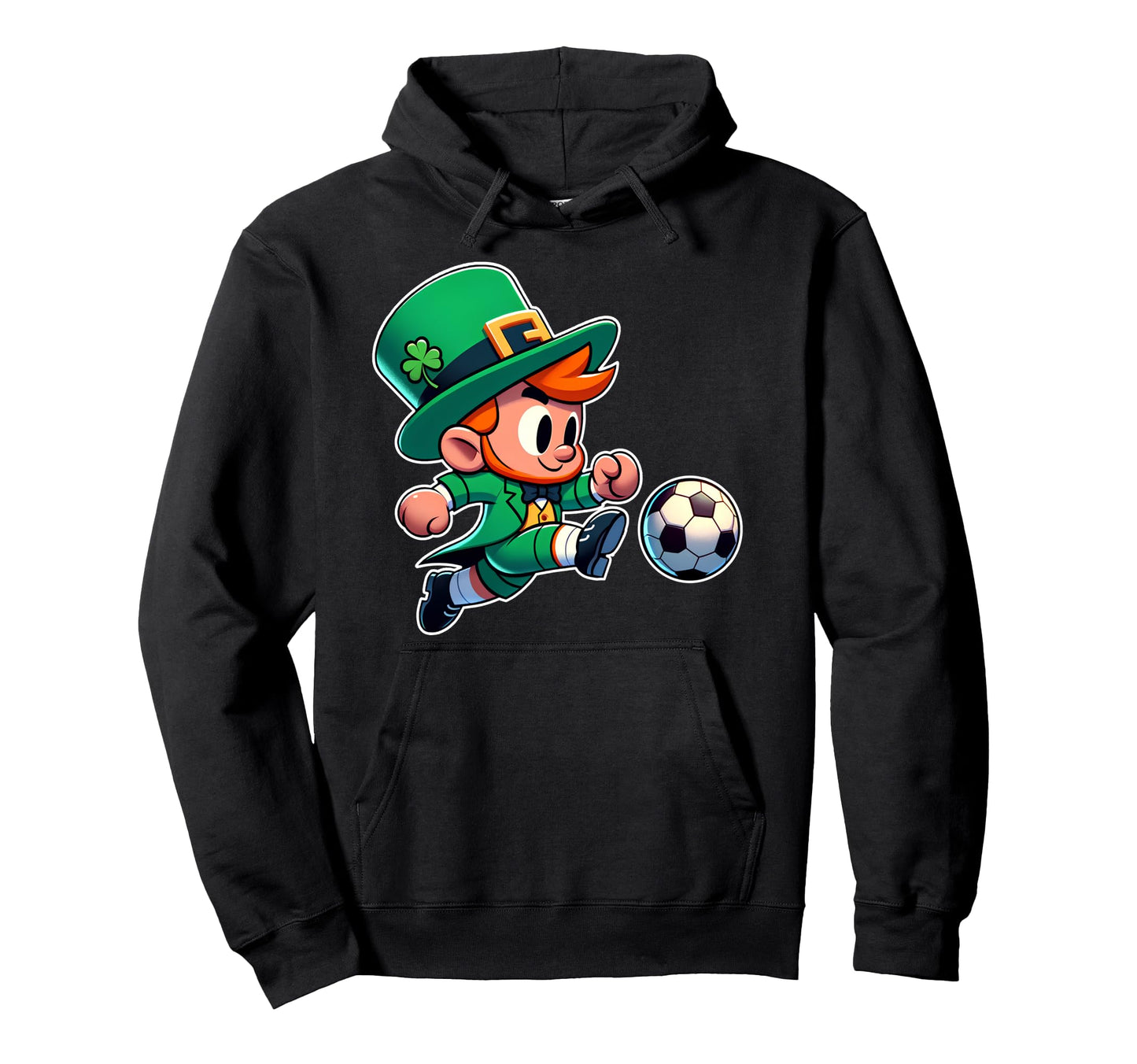 St Patricks Day Irish Leprechaun Soccer Hoodie - Novelty Apparel Unisex - T-Shirt, Sweatshirt, Hoodie