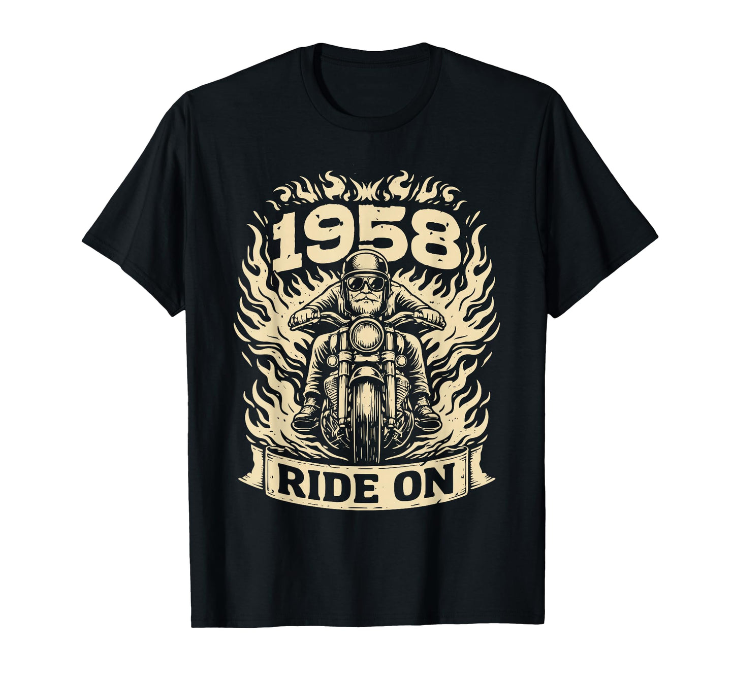 Biker 1958 Ride Birthday Motorcycle T-Shirt - Streetwear Style for Adults - T-Shirt, Sweatshirt, Hoodie