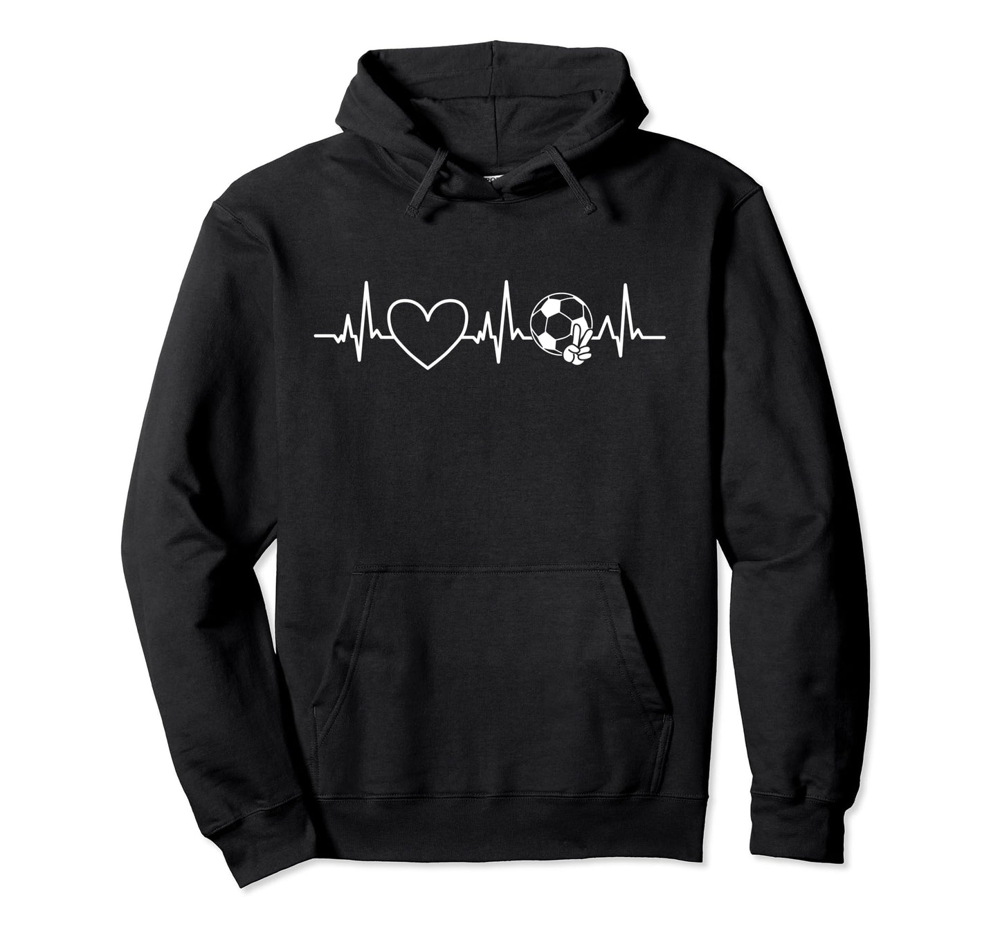 Soccer Heartbeat Football Dad Mom Hoodie - Casual Everyday Wear Men Women - T-Shirt, Sweatshirt, Hoodie