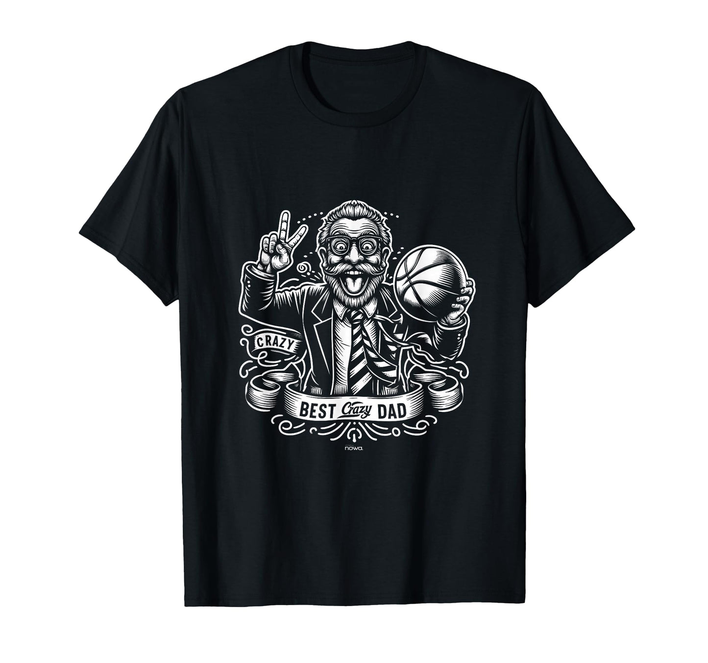 Mens Best Crazy Basketball Dad Peace T-Shirt - Custom Art Print Unisex - T-Shirt, Sweatshirt, Hoodie