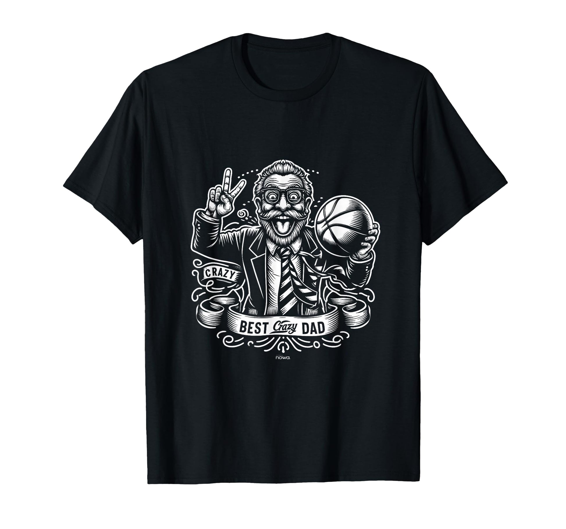 Mens Best Crazy Basketball Dad Peace T-Shirt - Custom Art Print Unisex - T-Shirt, Sweatshirt, Hoodie