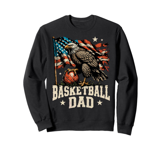 Basketball American Flag Sweatshirt - Casual Everyday Wear Unisex - T-Shirt, Sweatshirt, Hoodie