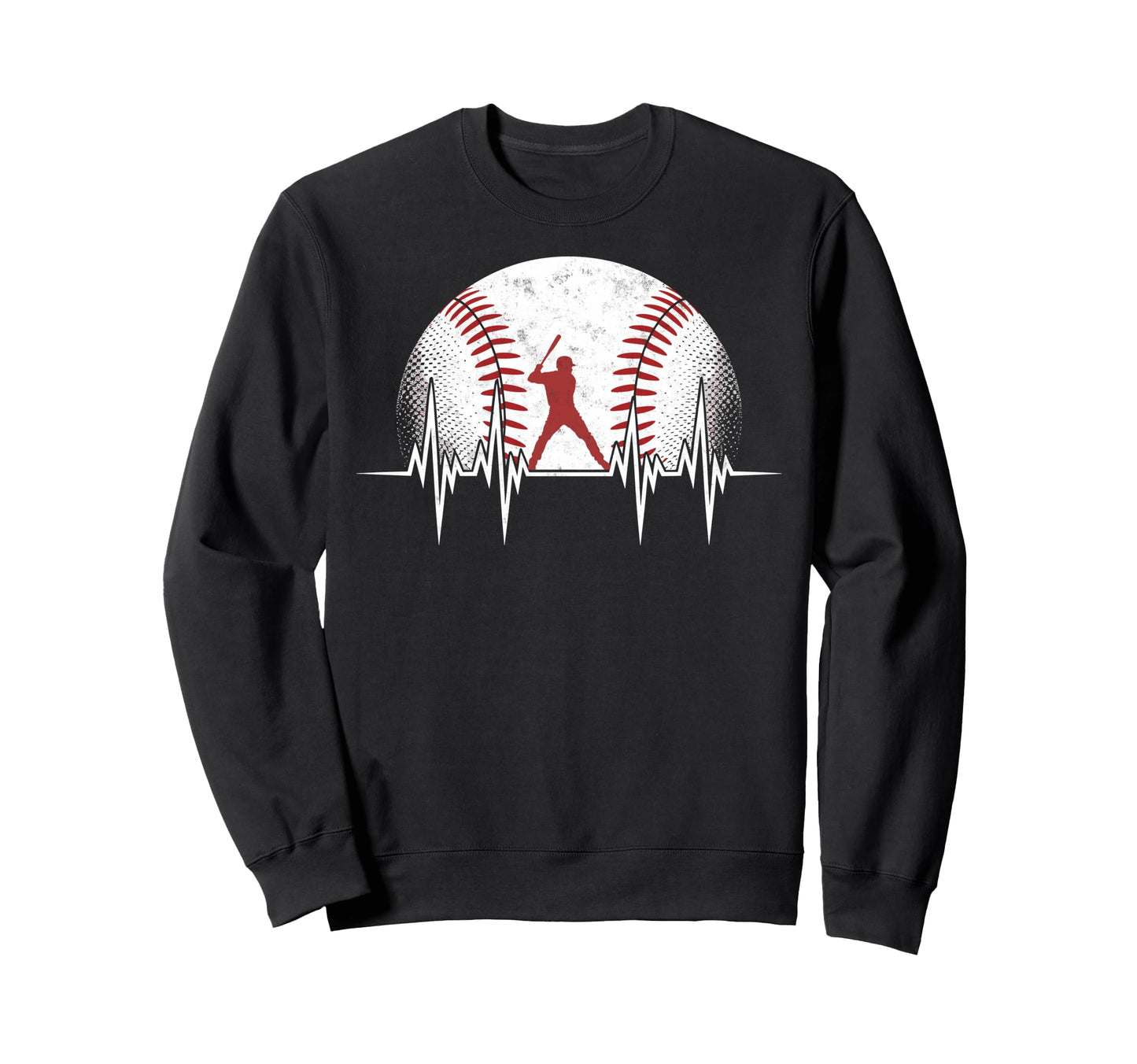 Baseball Ball Heartbeat Player Coach Sweatshirt - Trendy Graphic Unisex - T-Shirt, Sweatshirt, Hoodie