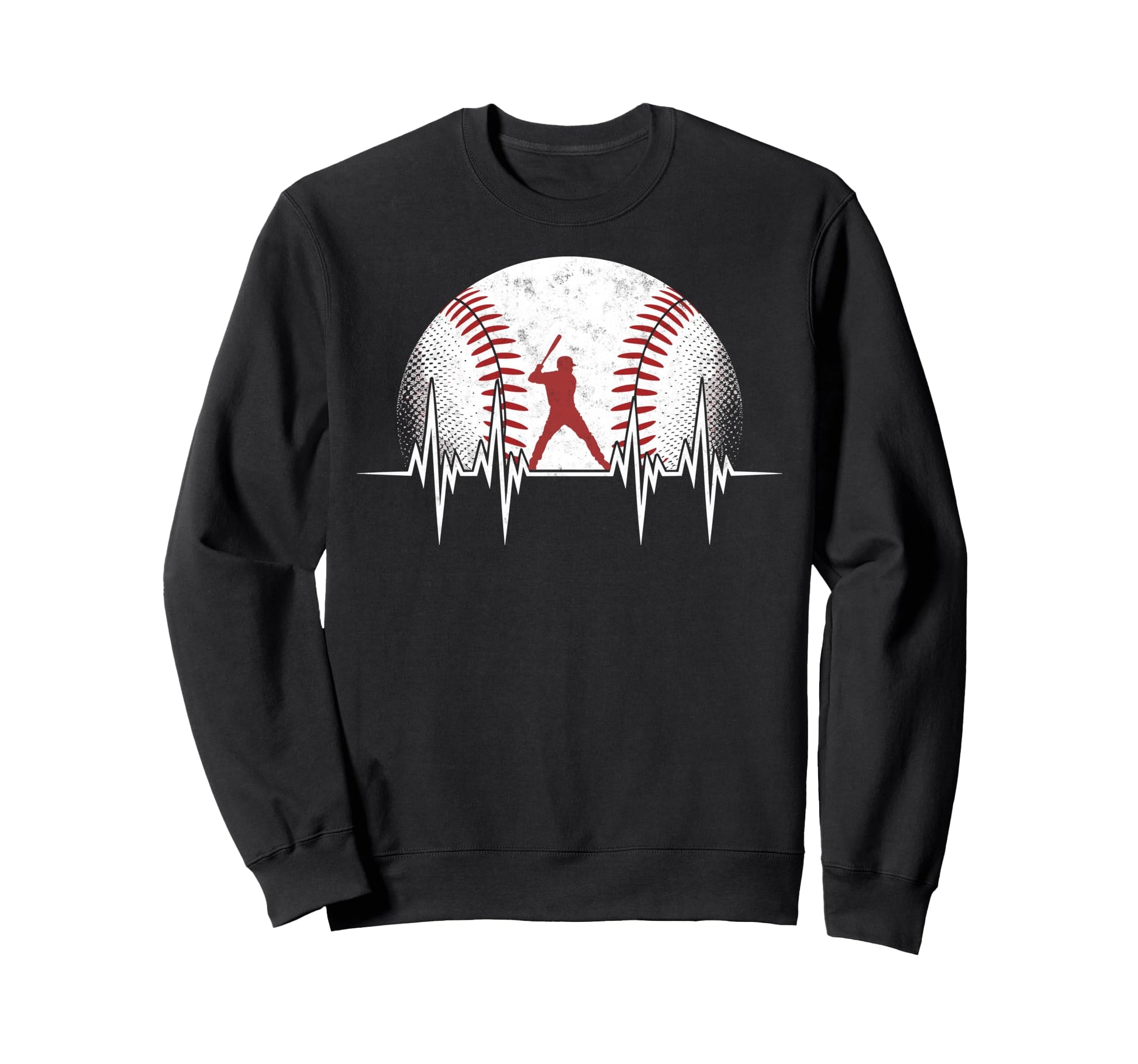 Baseball Ball Heartbeat Player Coach Sweatshirt - Trendy Graphic Unisex - T-Shirt, Sweatshirt, Hoodie