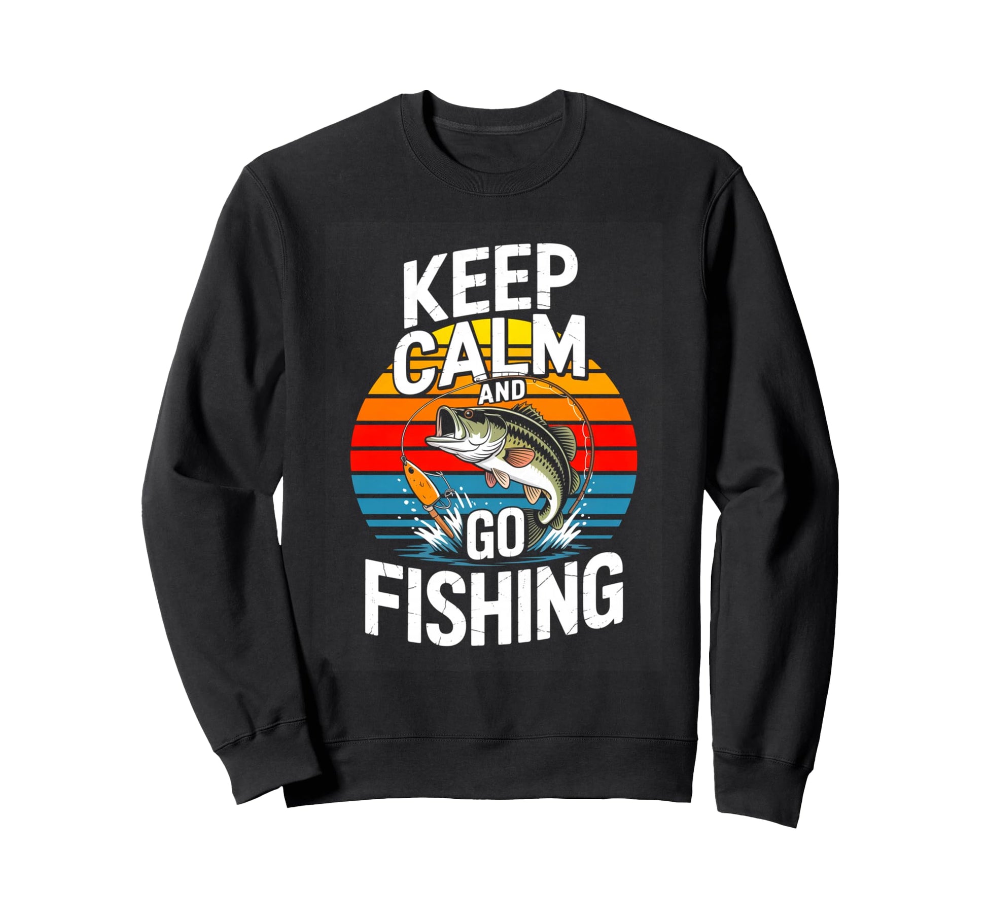 Keep Calm And Go Fishing Bass Sweatshirt - Trendy Graphic for Adults - T-Shirt, Sweatshirt, Hoodie