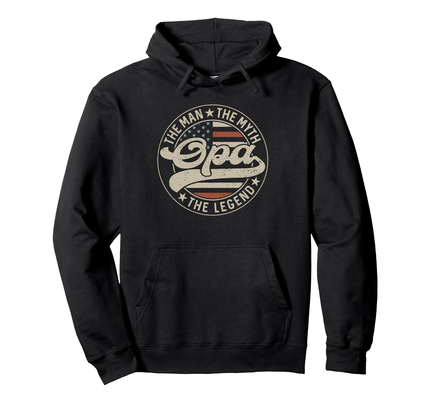 Opa Myth Legend Us Flag Fathers Day Hoodie - Custom Art Print for Adults - T-Shirt, Sweatshirt, Hoodie