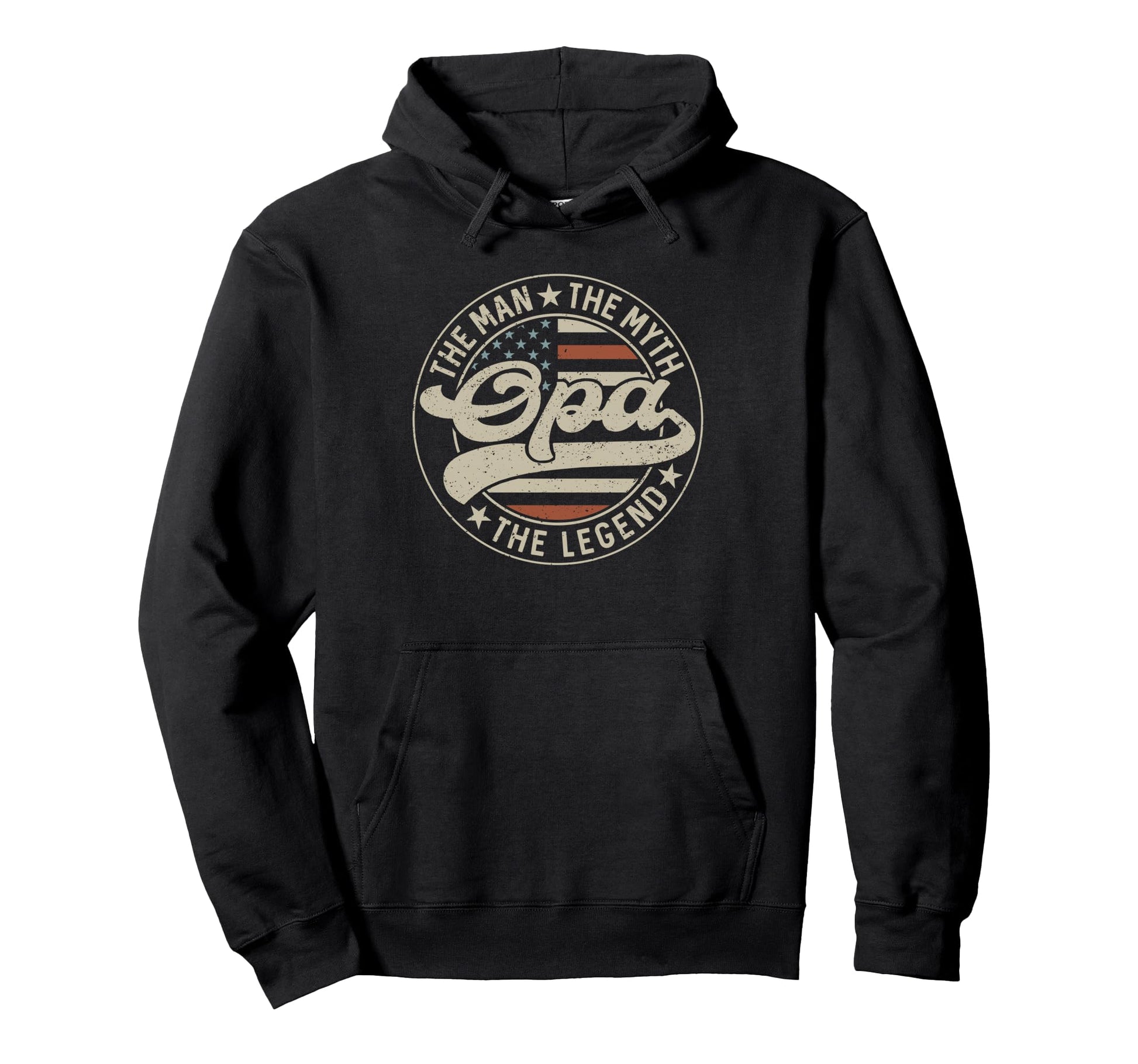 Opa Myth Legend Us Flag Fathers Day Hoodie - Custom Art Print for Adults - T-Shirt, Sweatshirt, Hoodie