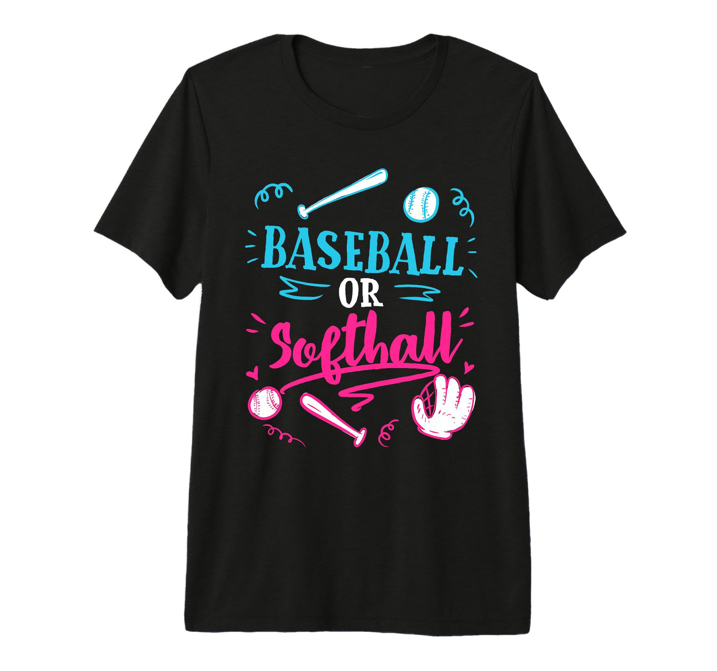 Gender Reveal Party Baseball Softball T-Shirt - Trendy Graphic for Adults - T-Shirt, Sweatshirt, Hoodie