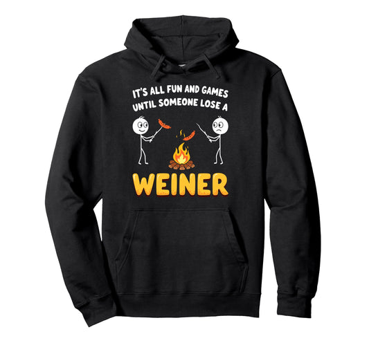 Camping Meme Its All Fun Campfire Hoodie - Custom Art Print Men Women - T-Shirt, Sweatshirt, Hoodie