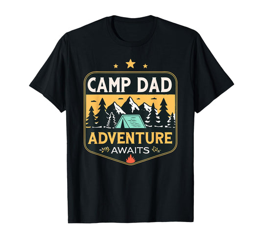 Camping Dad Adventure Awaits Fishing T-Shirt - Casual Everyday Wear Unisex - T-Shirt, Sweatshirt, Hoodie