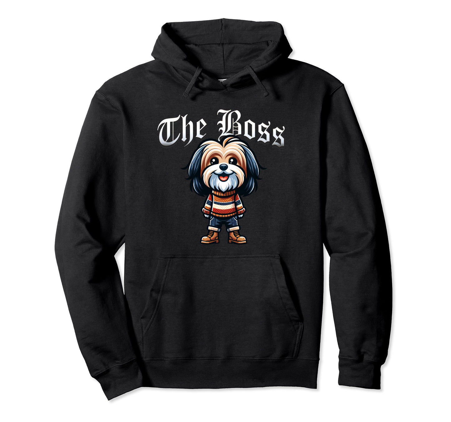 Tibetan Terrier Dog Boss Jacket Hoodie - Minimalist Print for Adults - T-Shirt, Sweatshirt, Hoodie